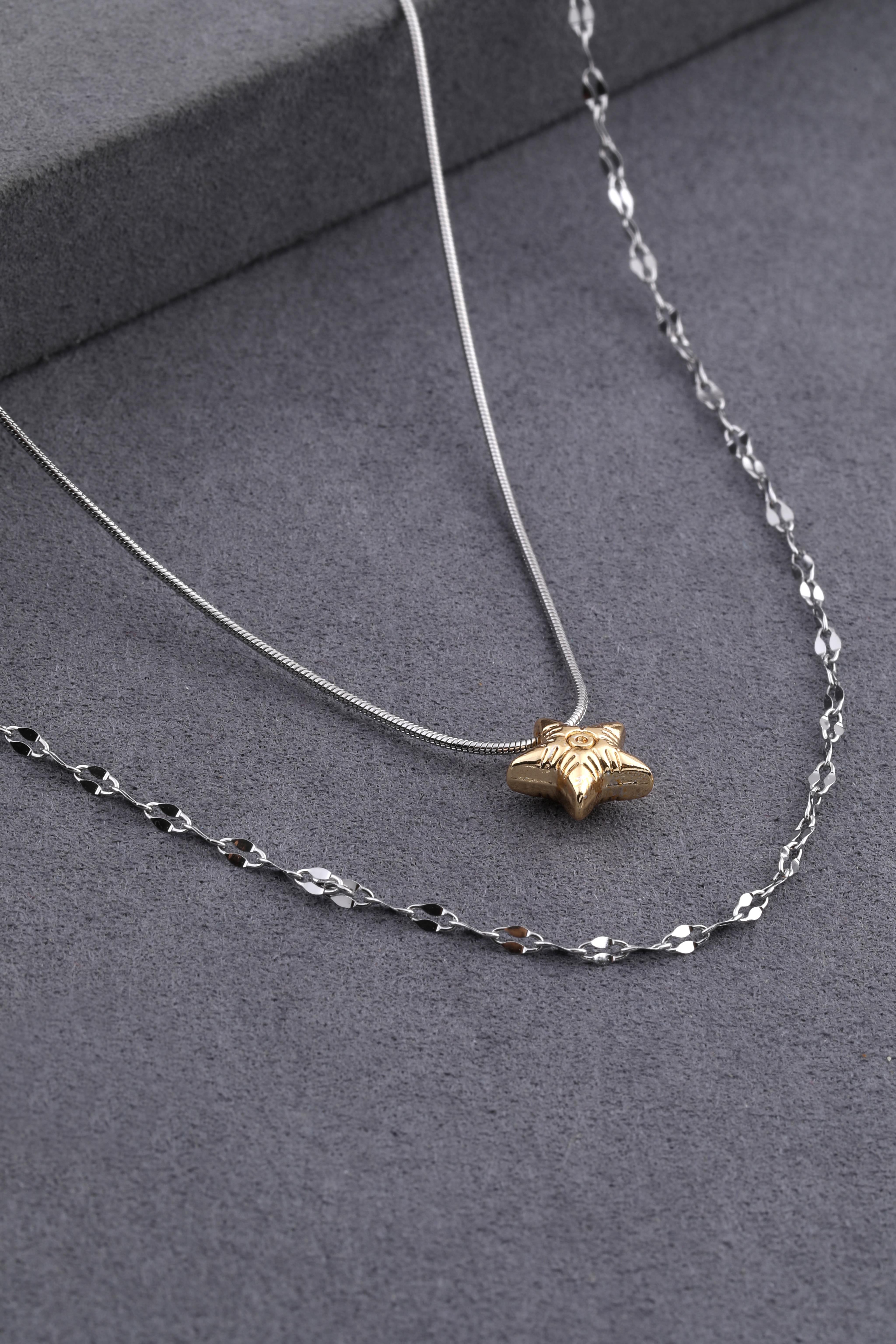 Çelik Kolye Silver 45cm