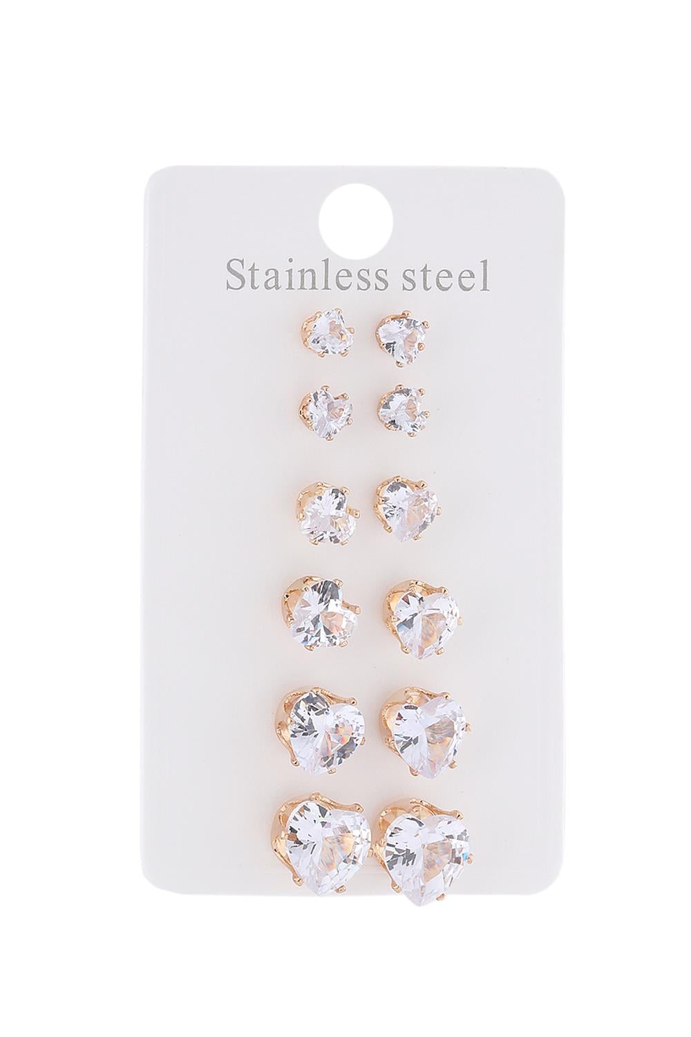 Çelik Set Küpe Gold