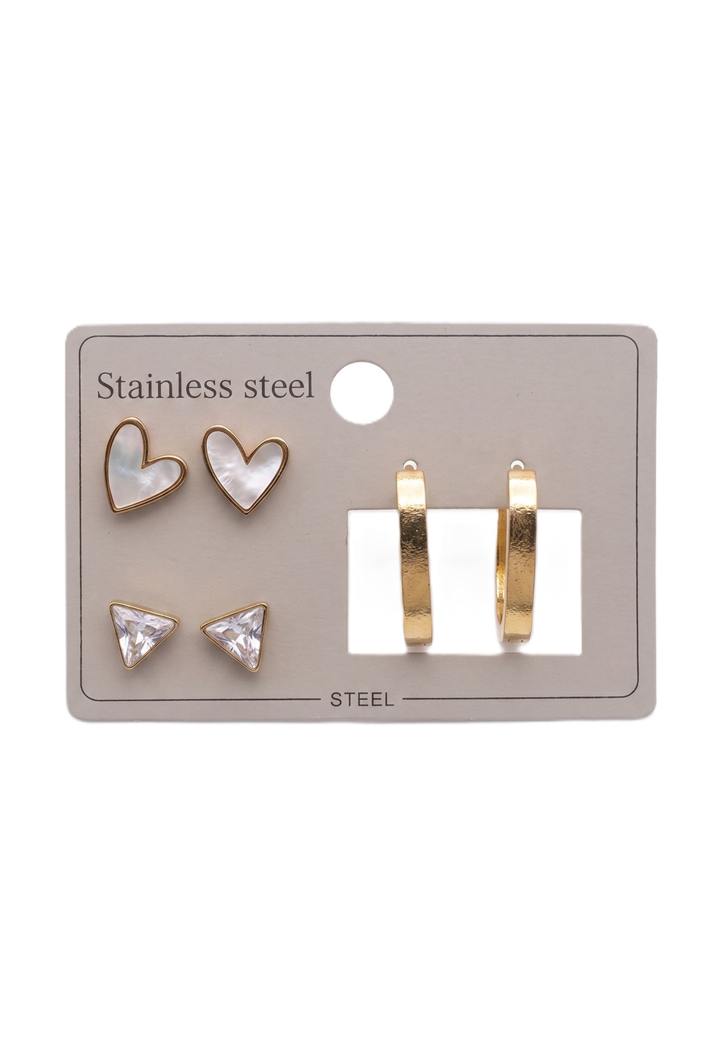 Çelik Set Küpe GOLD