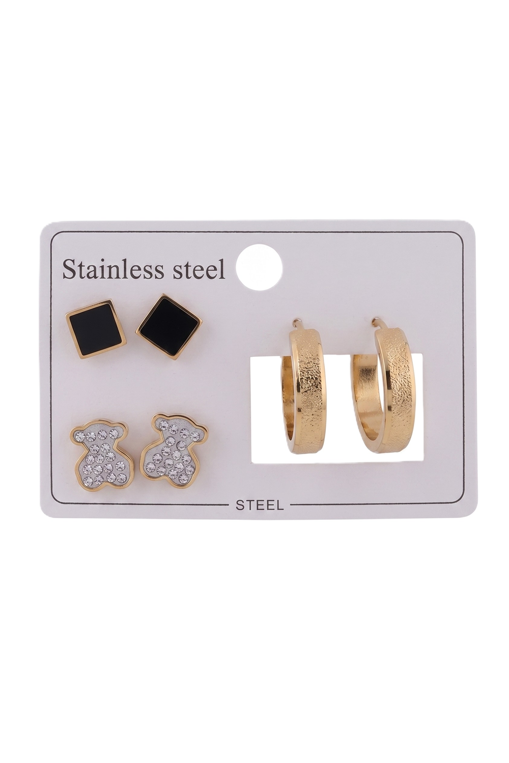 Çelik Set Küpe GOLD