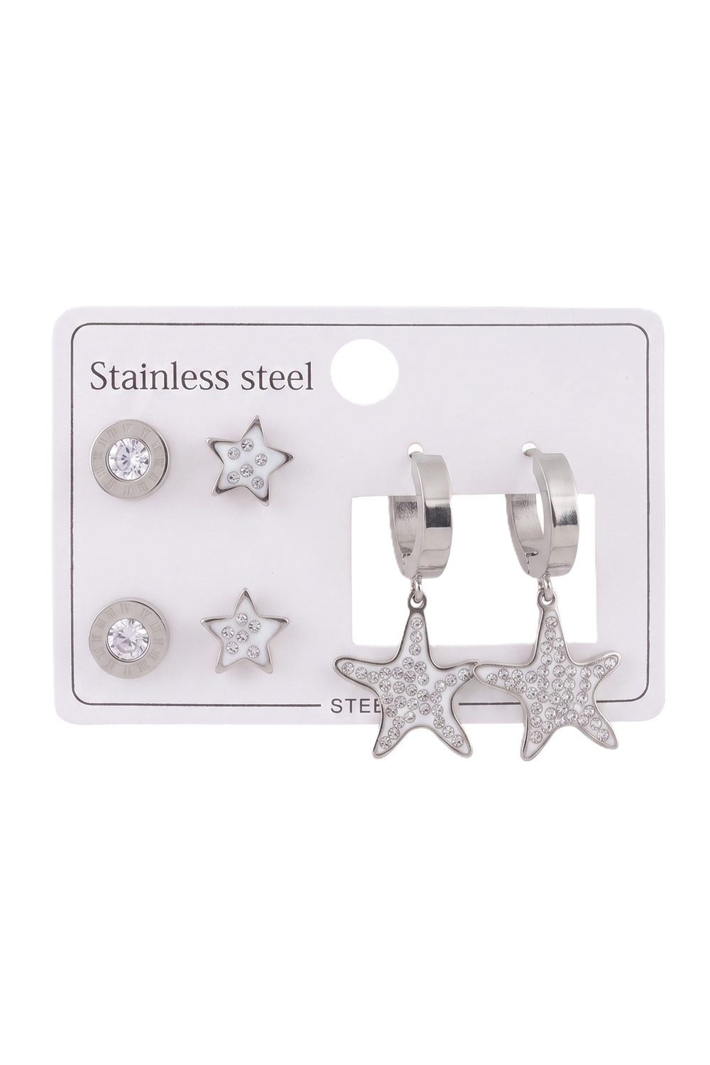 Çelik Set Küpe SILVER