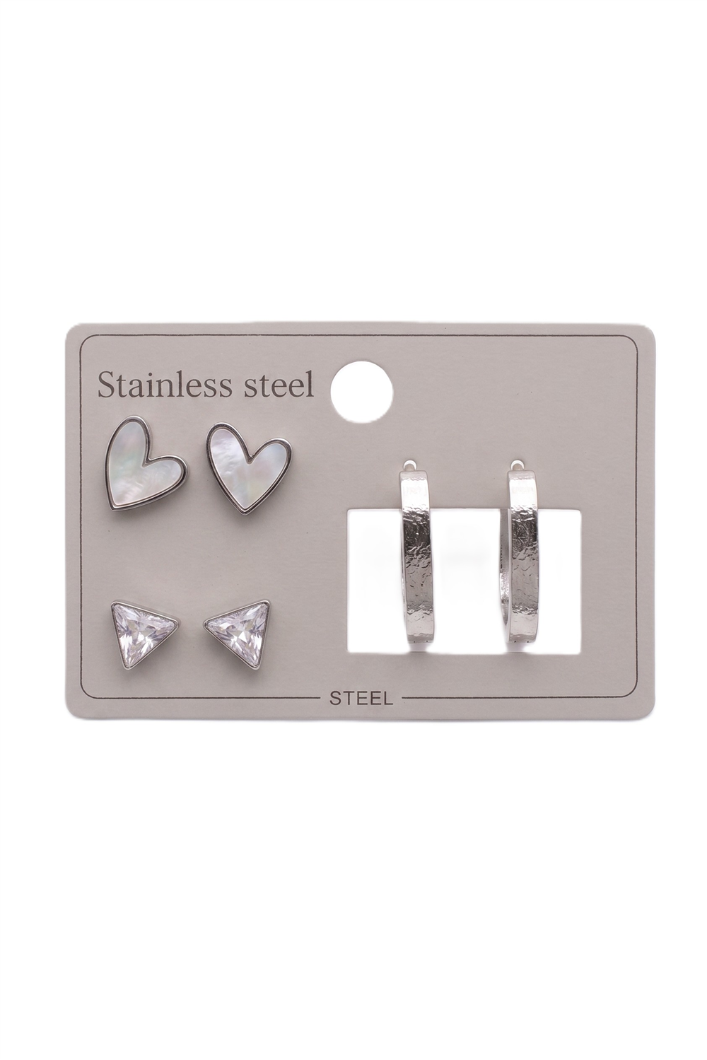 Çelik Set Küpe SILVER