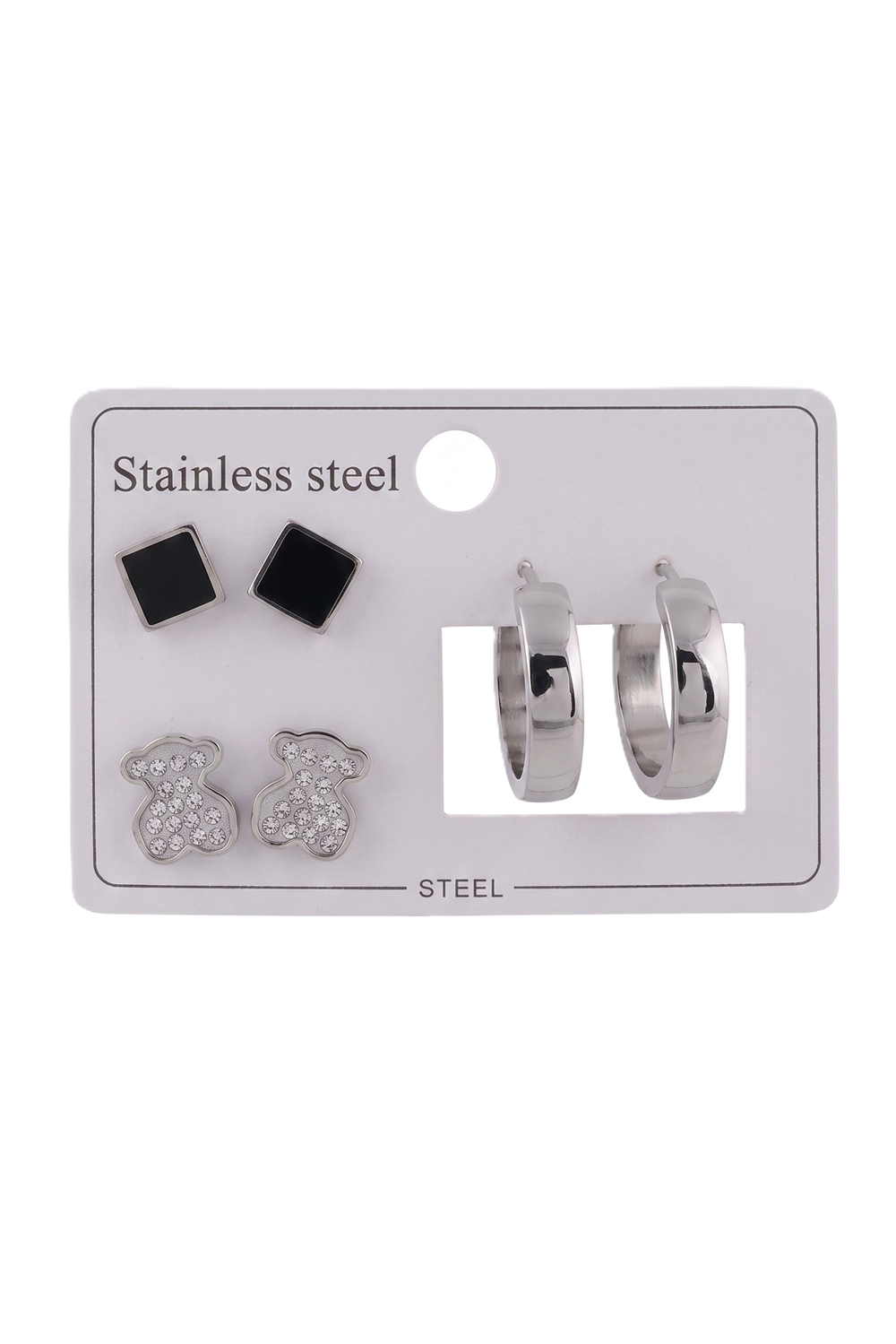 Çelik Set Küpe SILVER