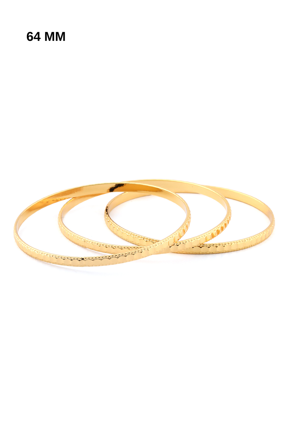Çelik Üçlü Ajda Bileklik GOLD 64 MM
