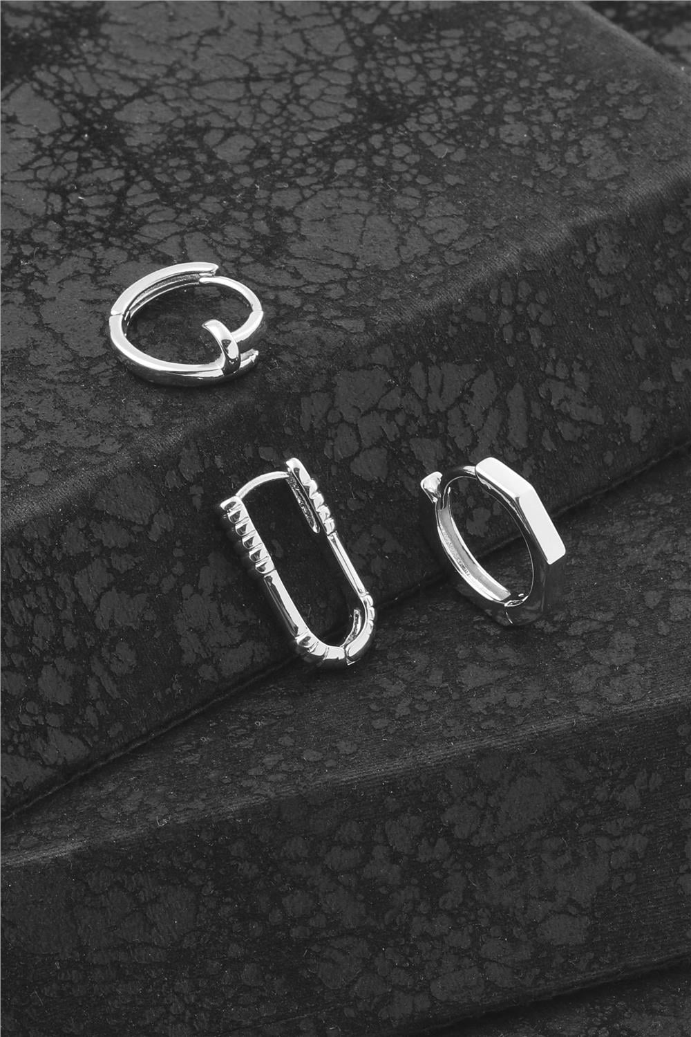 Çelik Üçlü Küpe