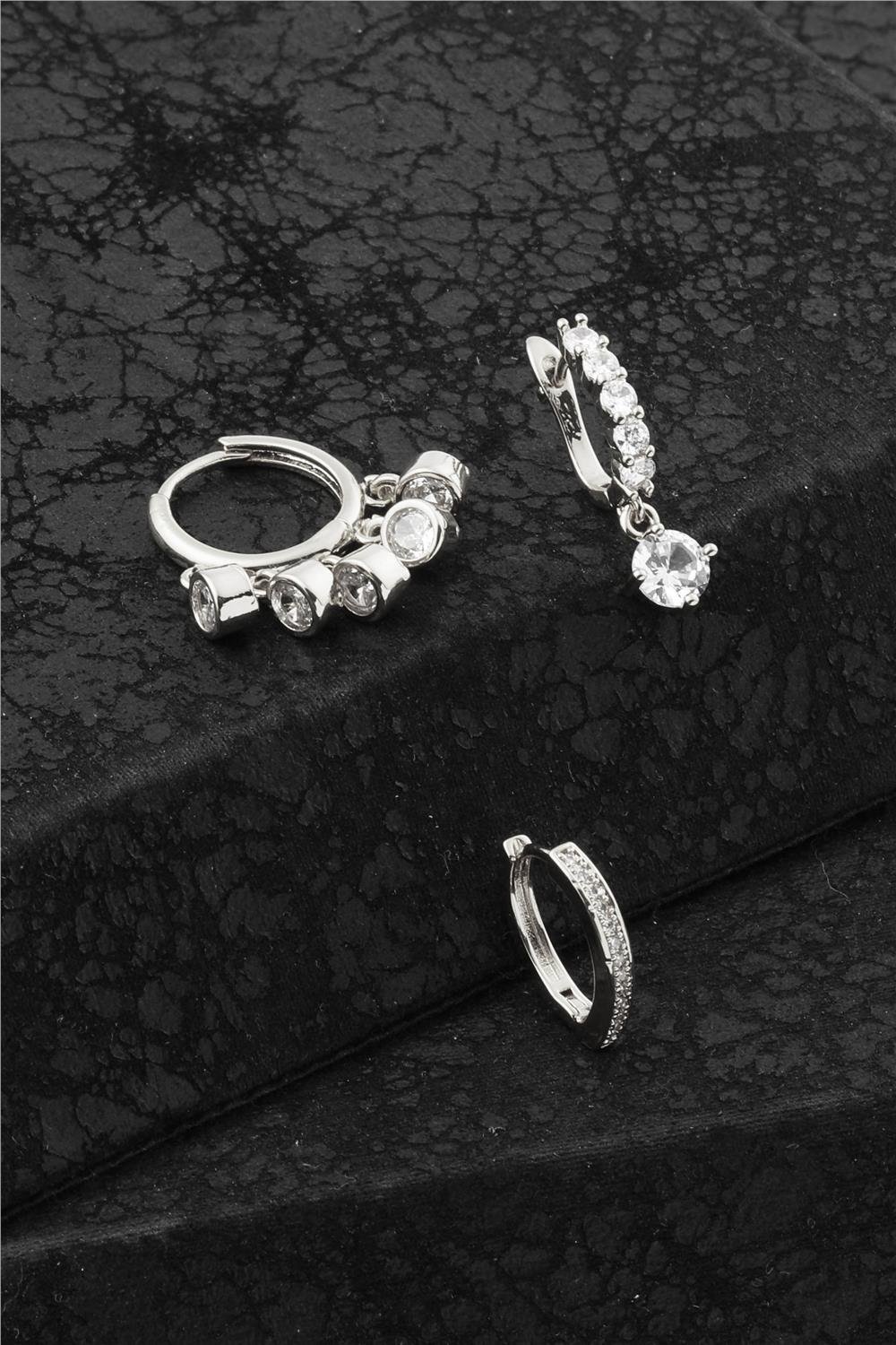 Çelik Üçlü Küpe