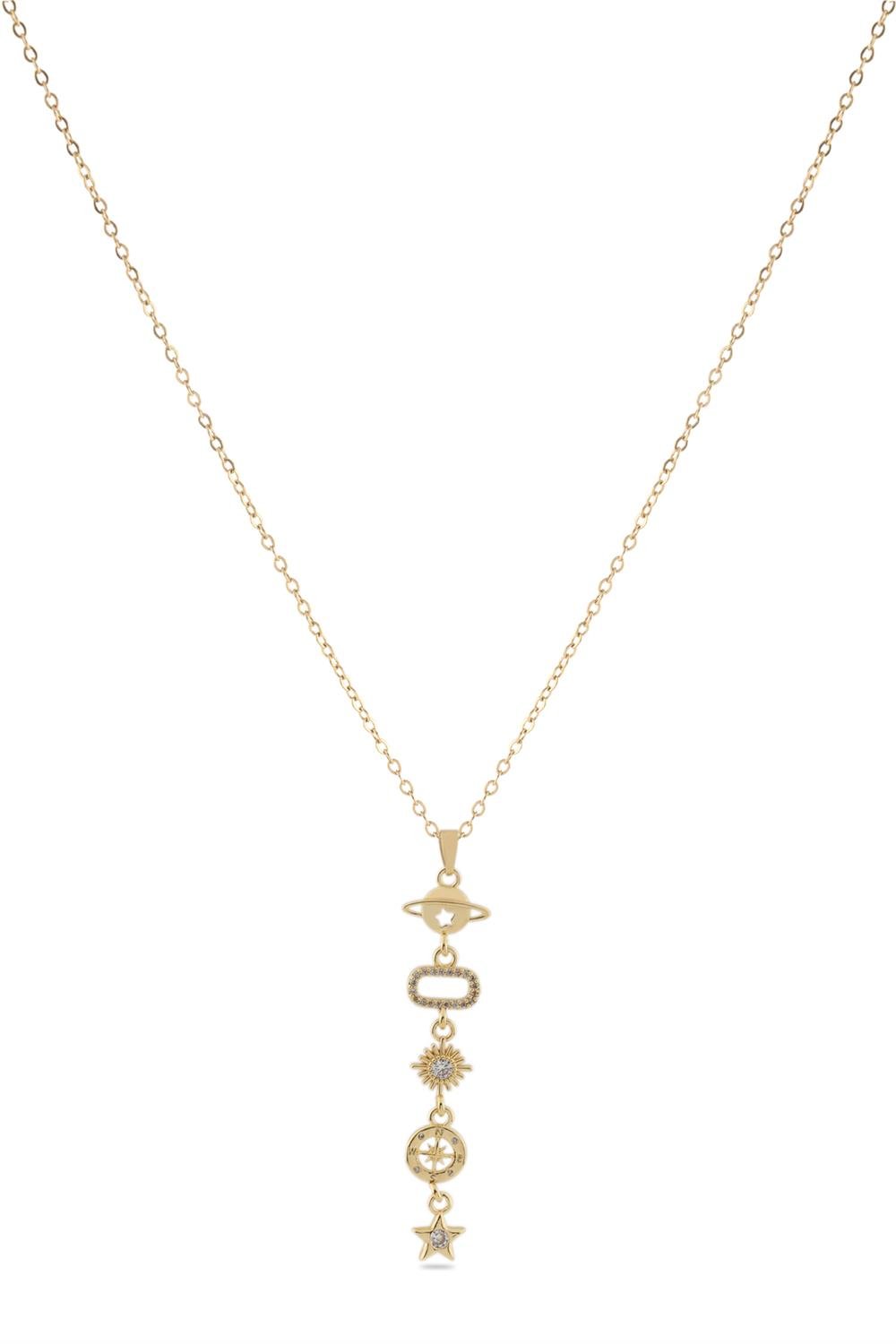 Çelik Y Kolye GOLD 45cm