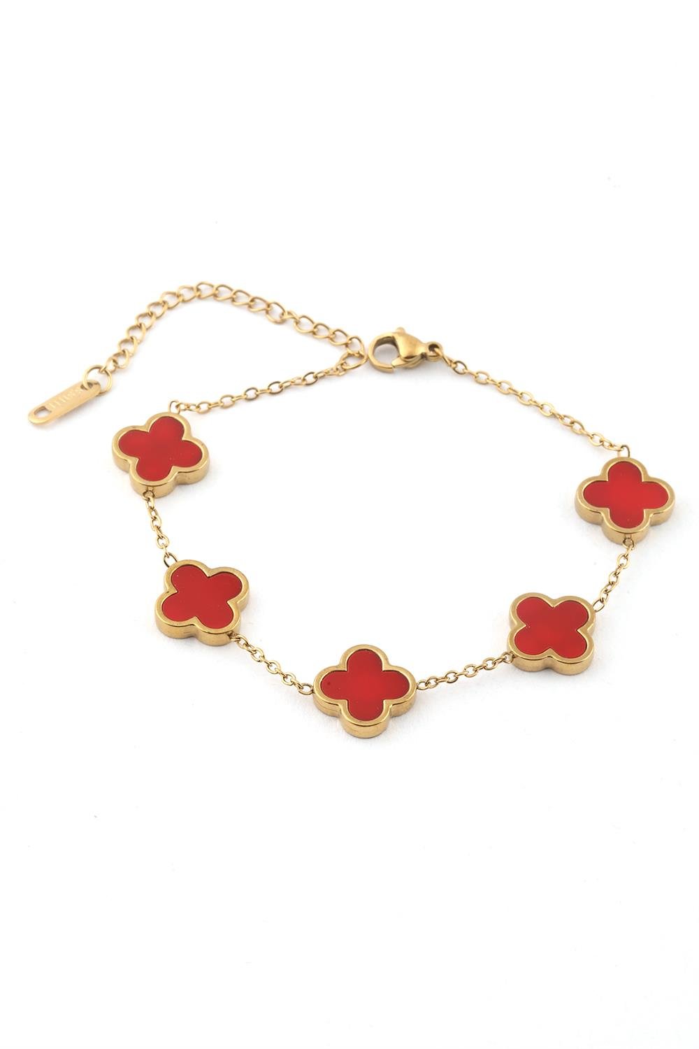 Çelik Yonca Bileklik Gold