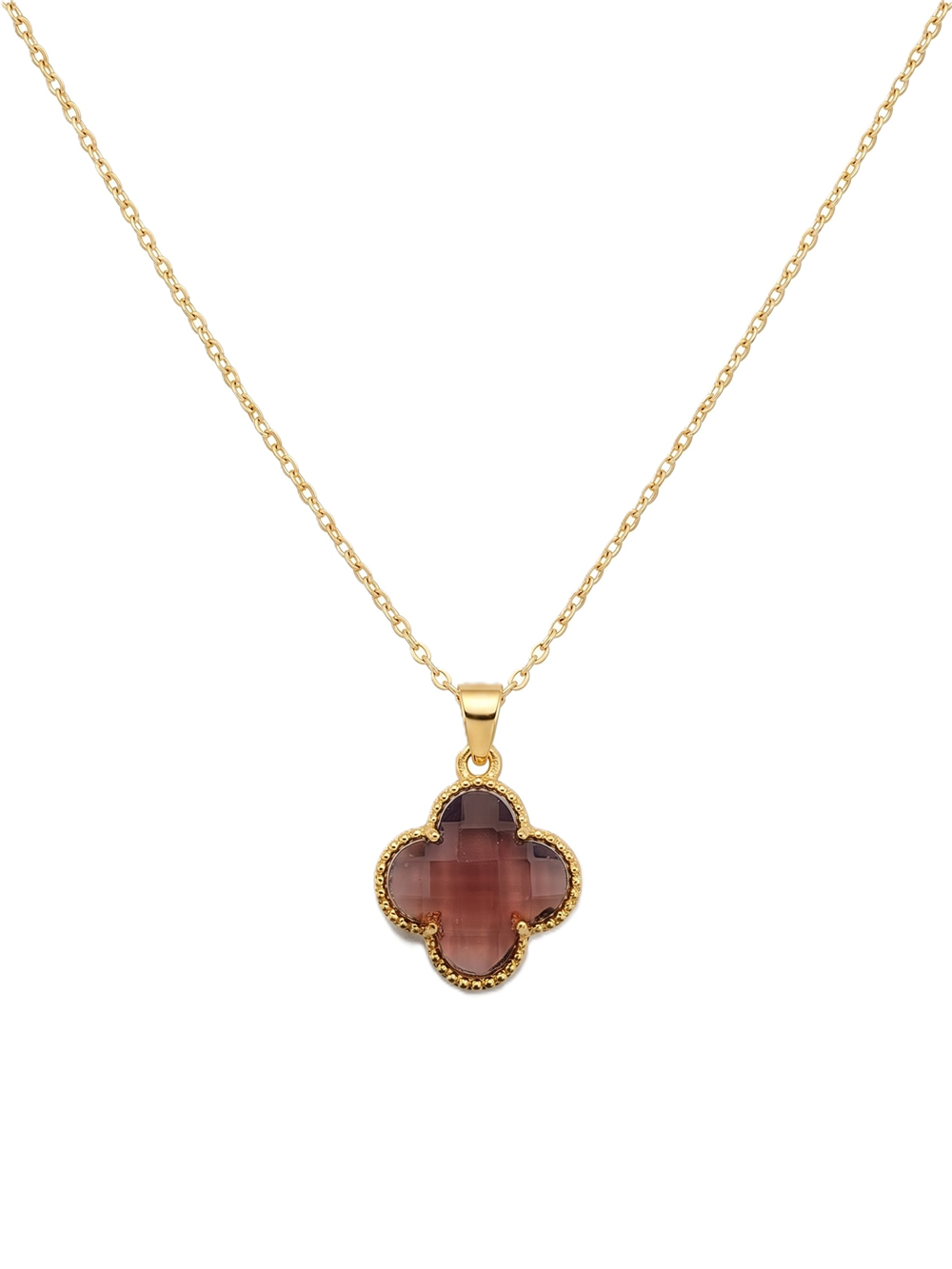 Çelik Yonca Kolye GOLD 45cm
