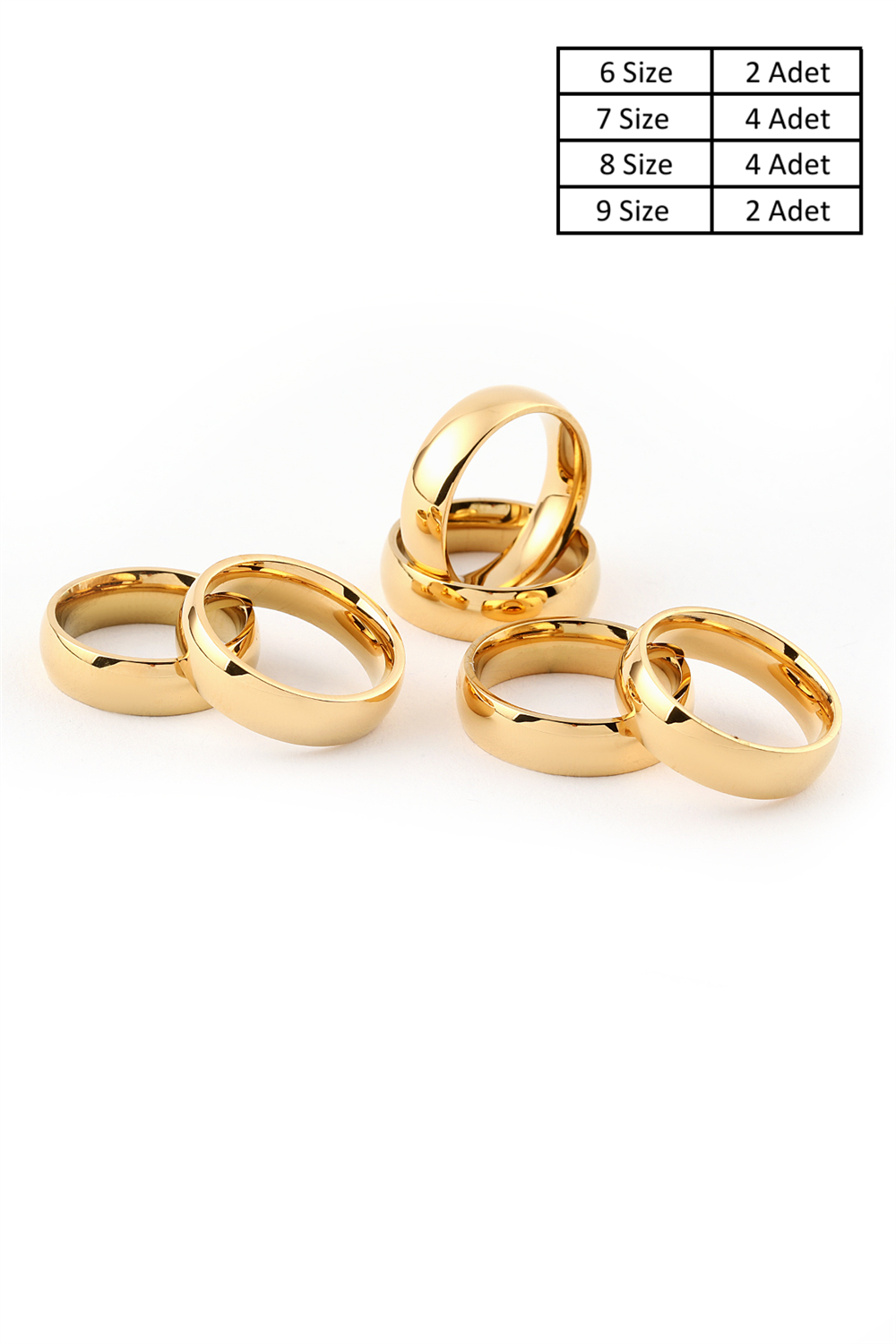 Çelik Yüzük  Gold 12Li Paket 4 Boy