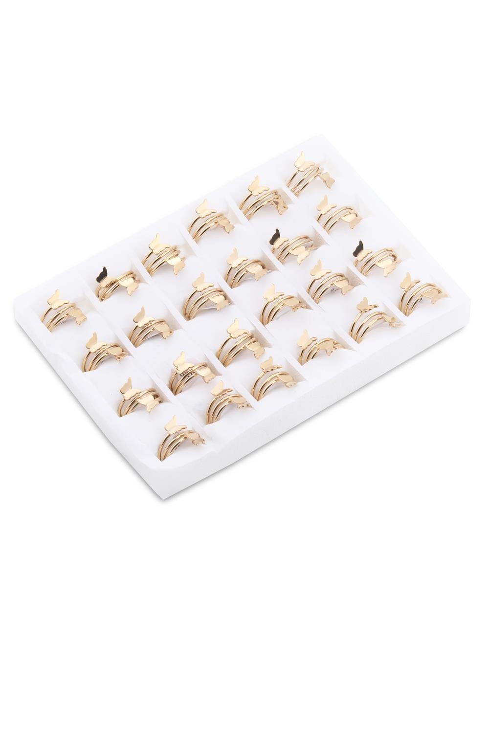 Çelik Yüzük Set Gold 24' lü