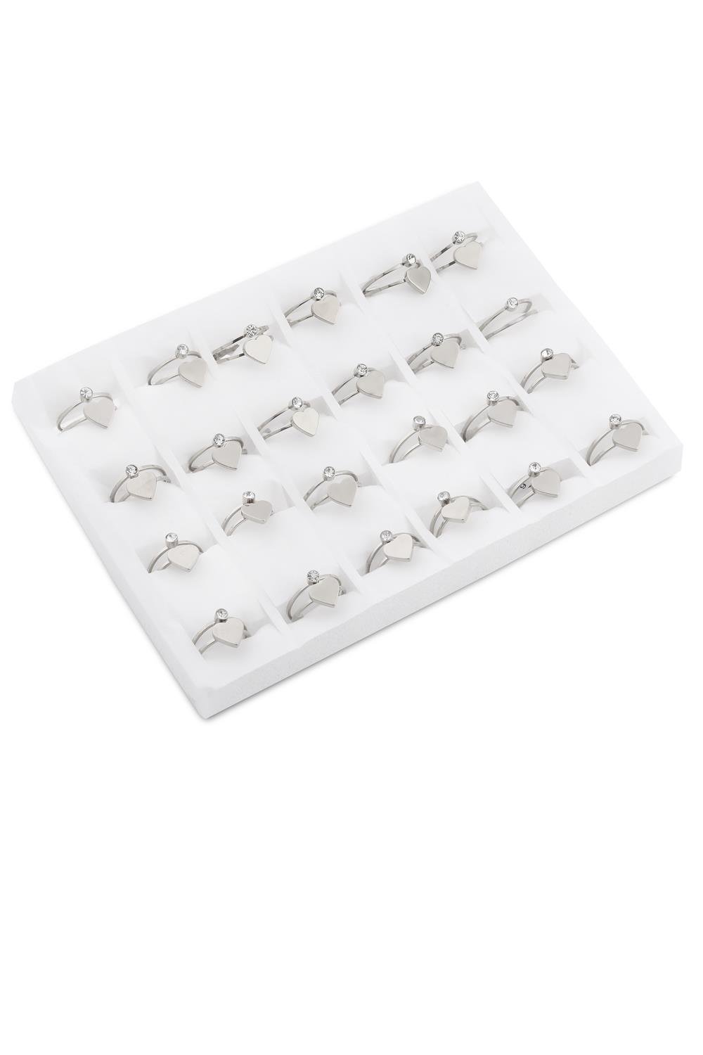 Çelik Yüzük Set Silver 24' lü