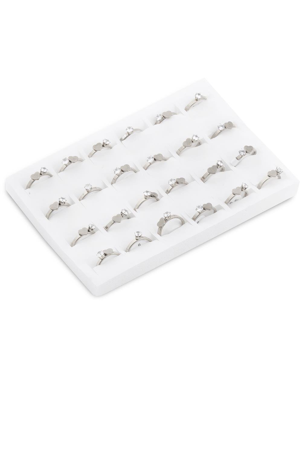 Çelik Yüzük Set Silver 24' lü