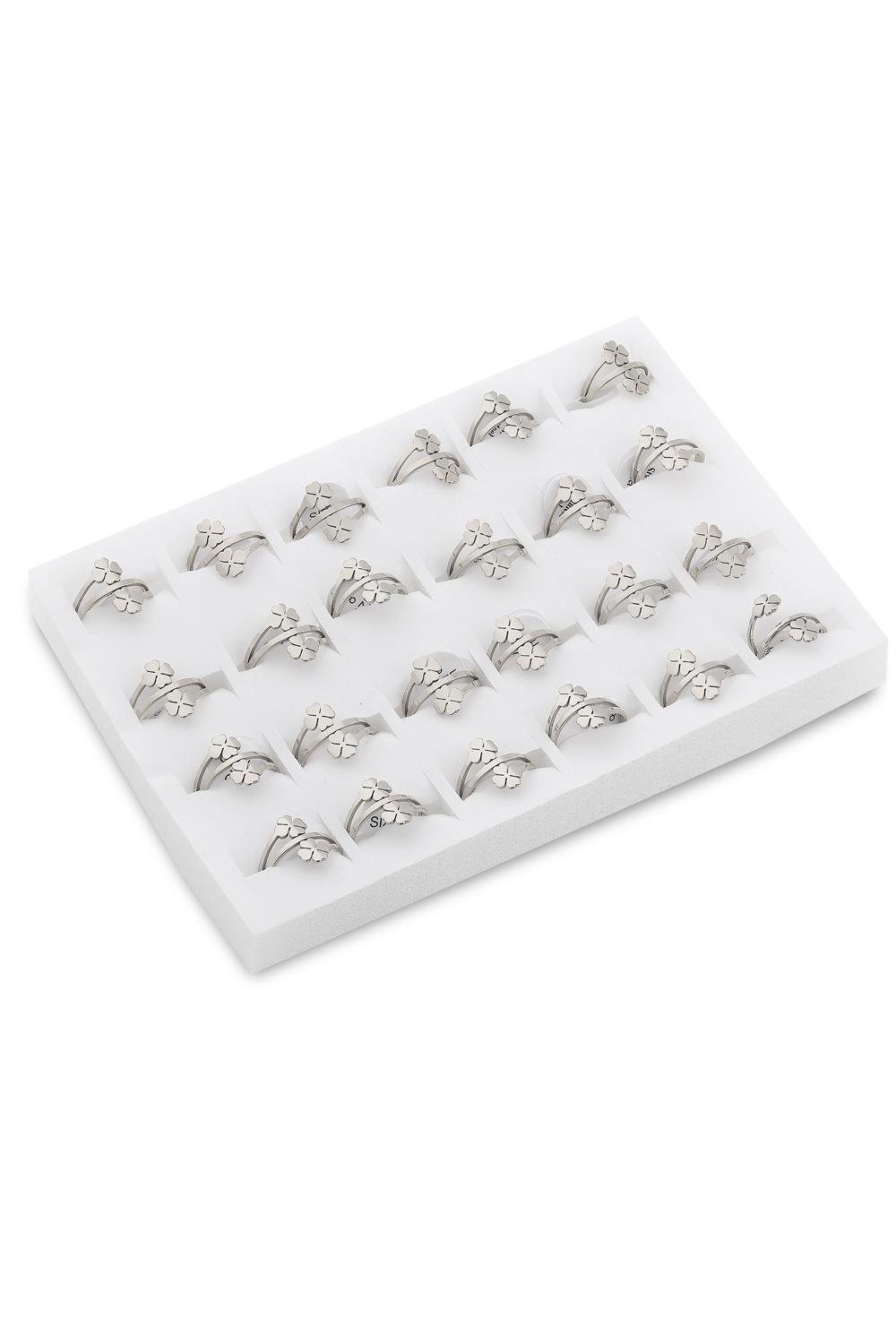 Çelik Yüzük Set Silver 24' lü