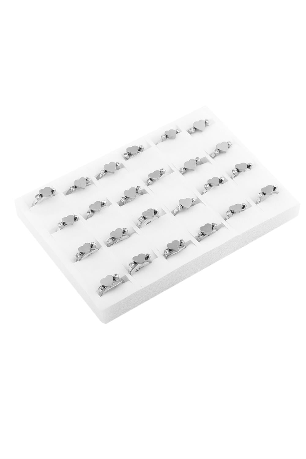 Çelik Yüzük Set Silver 24' lü