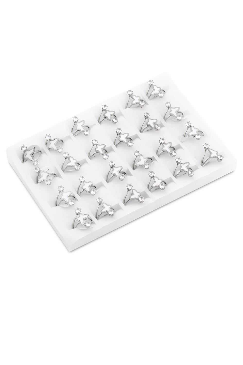 Çelik Yüzük Set Silver 24' lü
