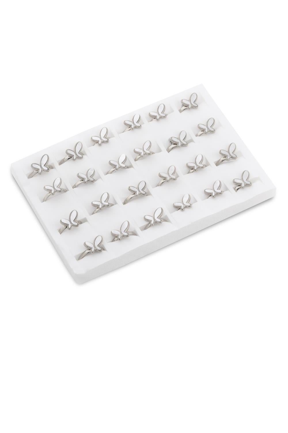 Çelik Yüzük Set Silver 24' lü