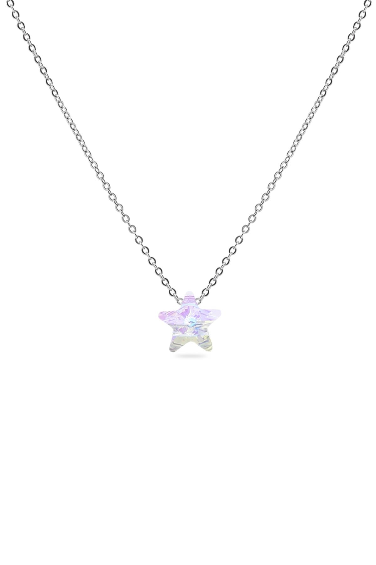 Çelik Zirkon Kolye Silver 45 cm