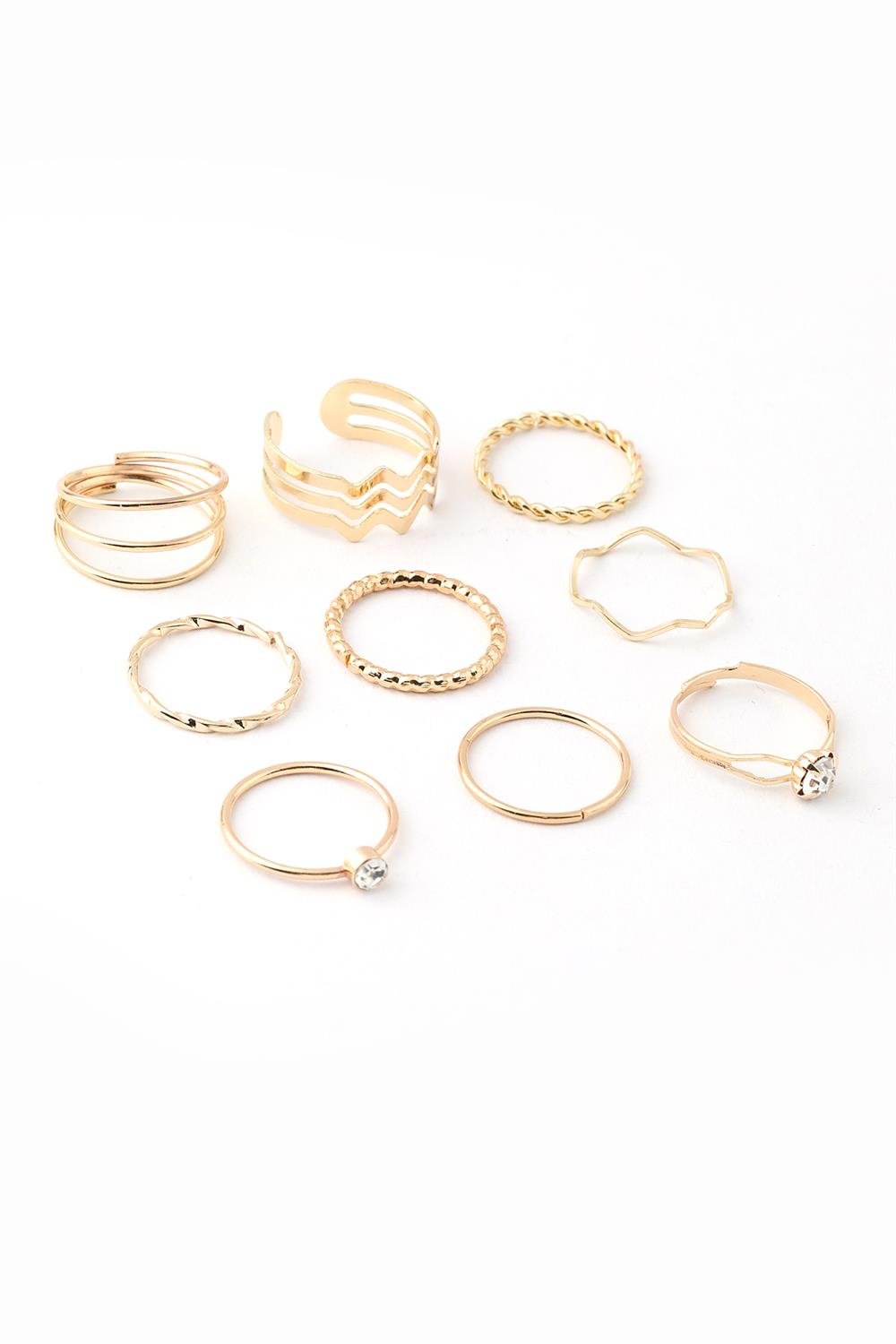 İthal Set Yüzük Gold