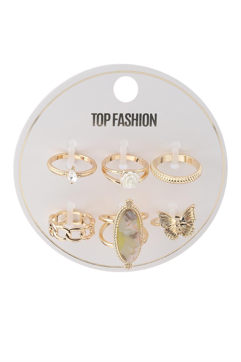 İthal Set Yüzük Gold