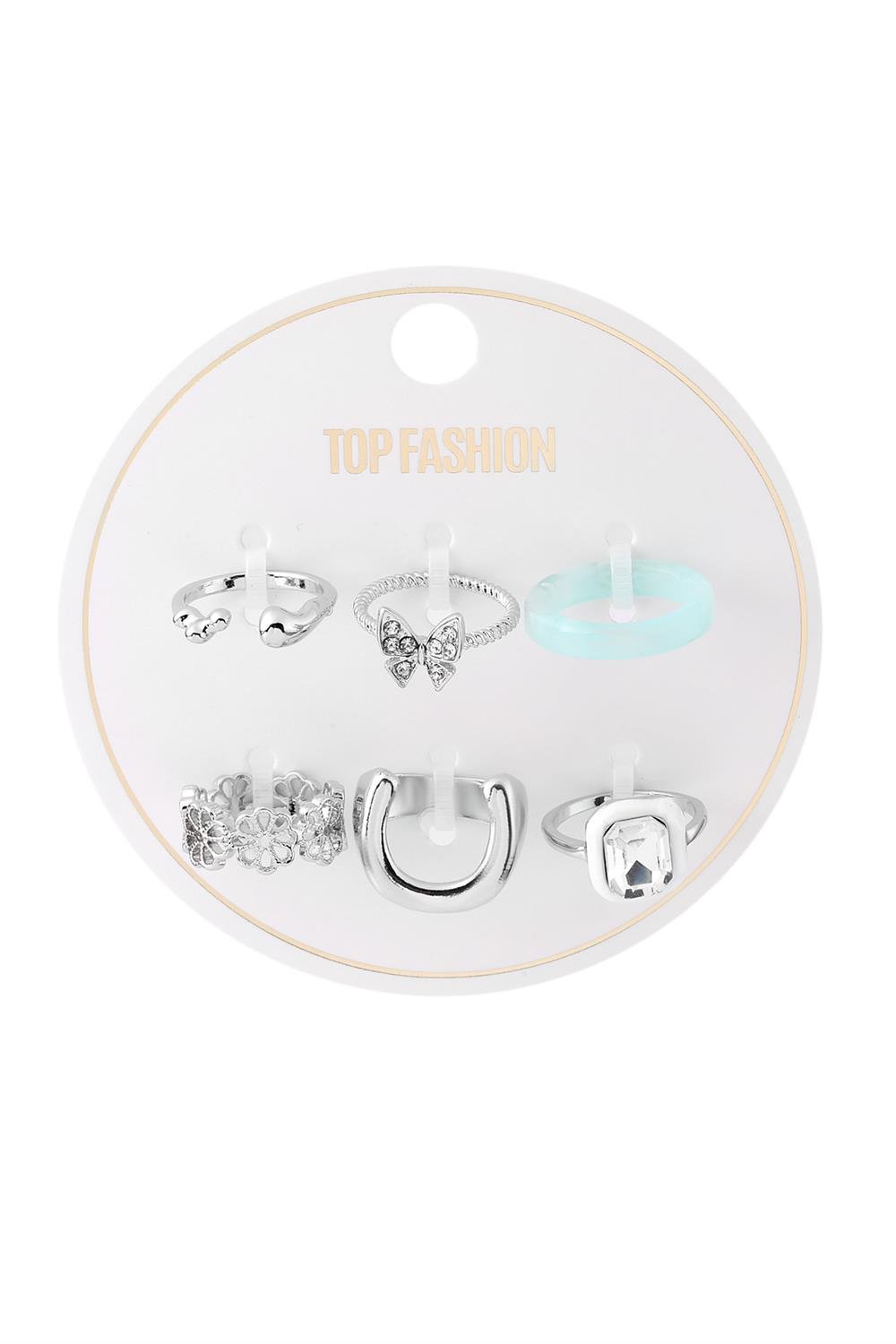 İthal Set Yüzük Silver