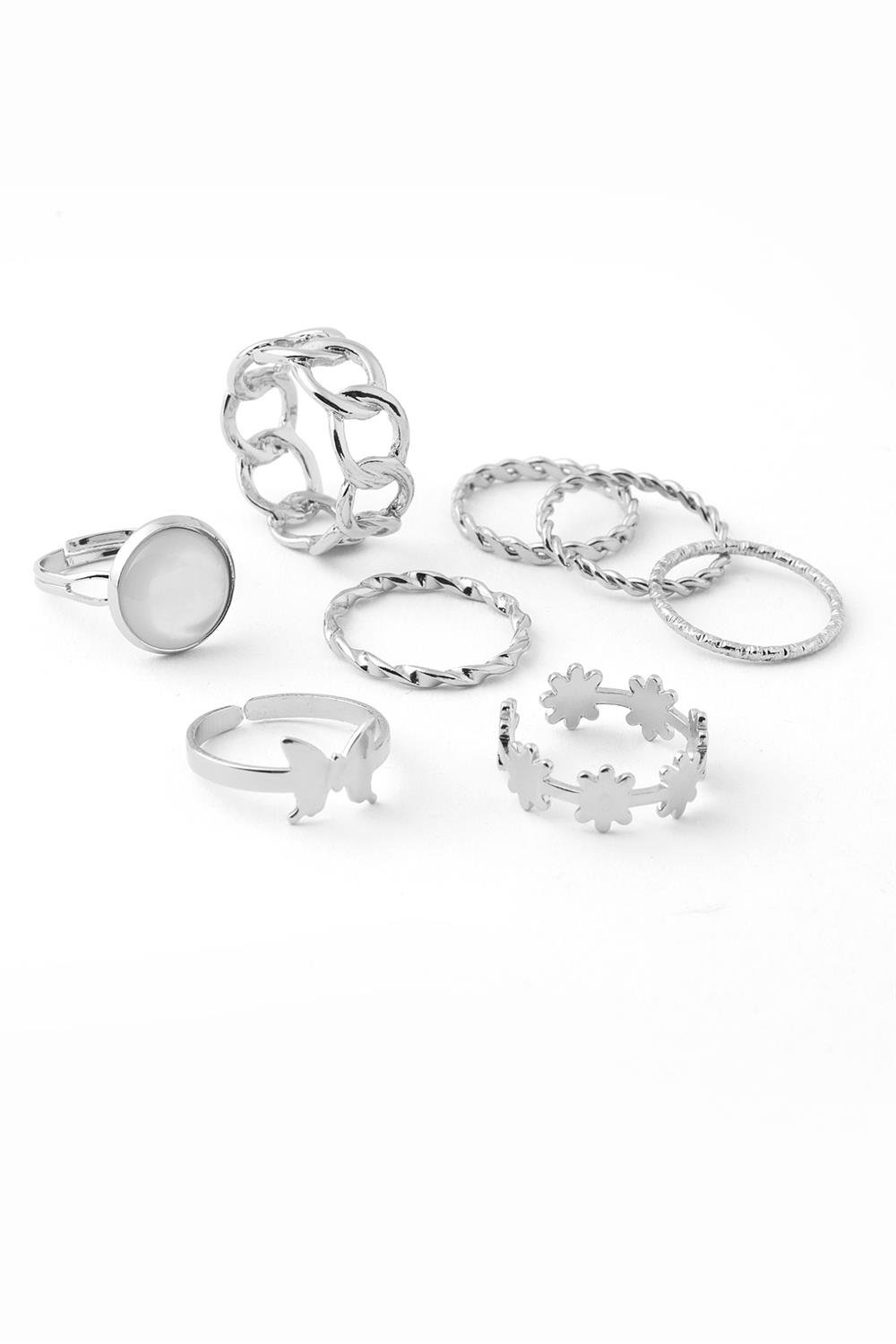 İthal Set Yüzük Silver