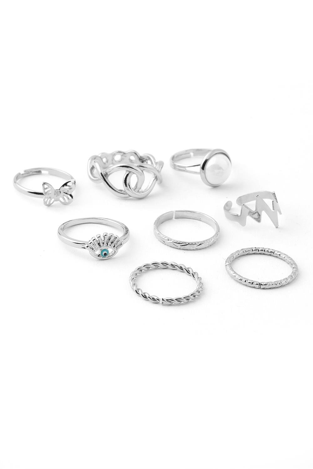 İthal Set Yüzük Silver