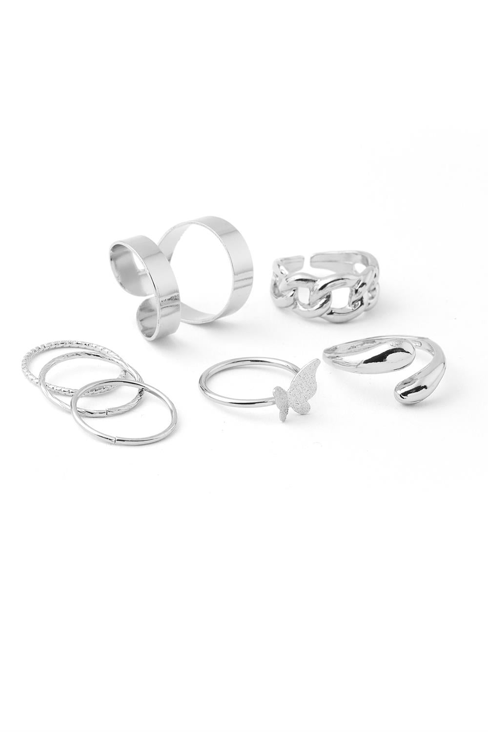 İthal Set Yüzük Silver
