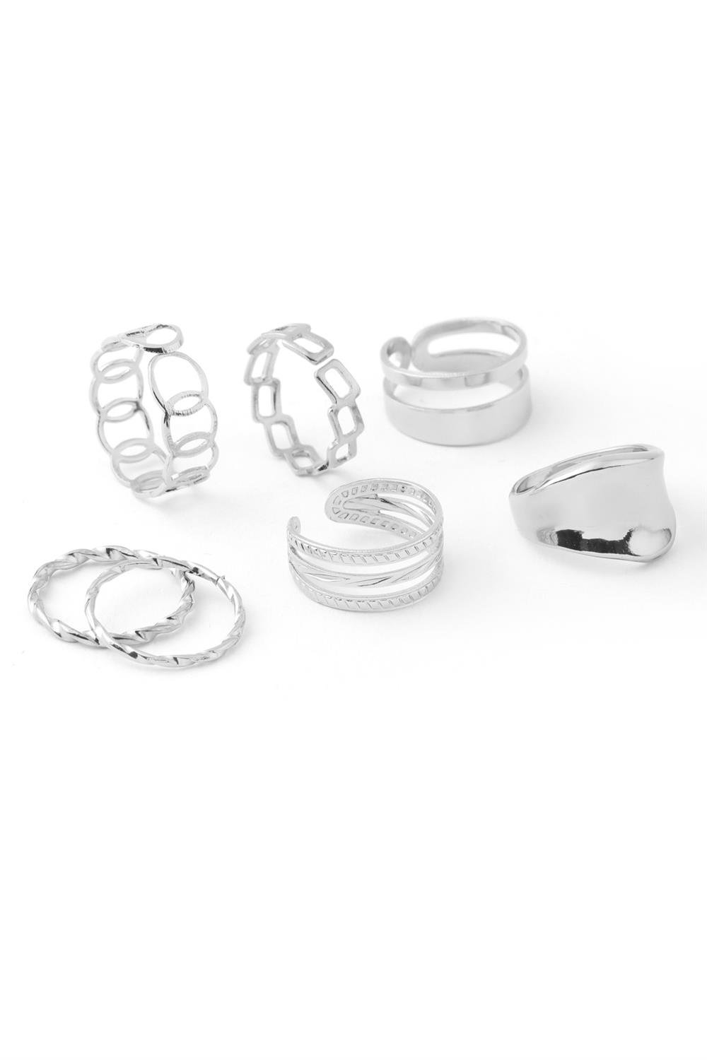 İthal Set Yüzük Silver