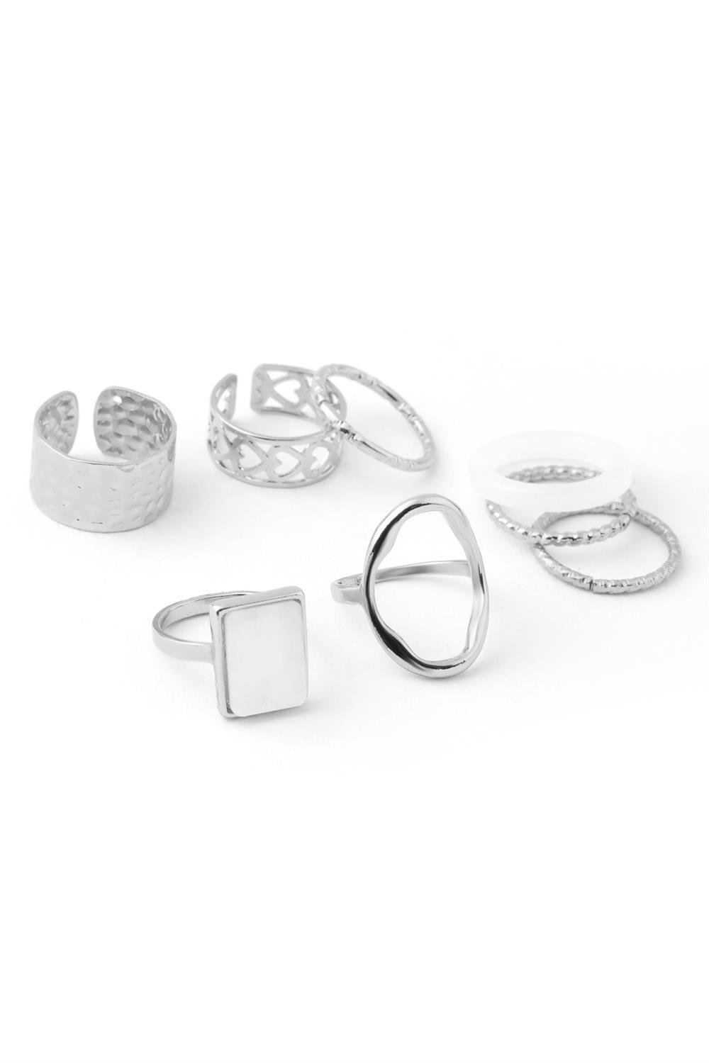 İthal Set Yüzük Silver