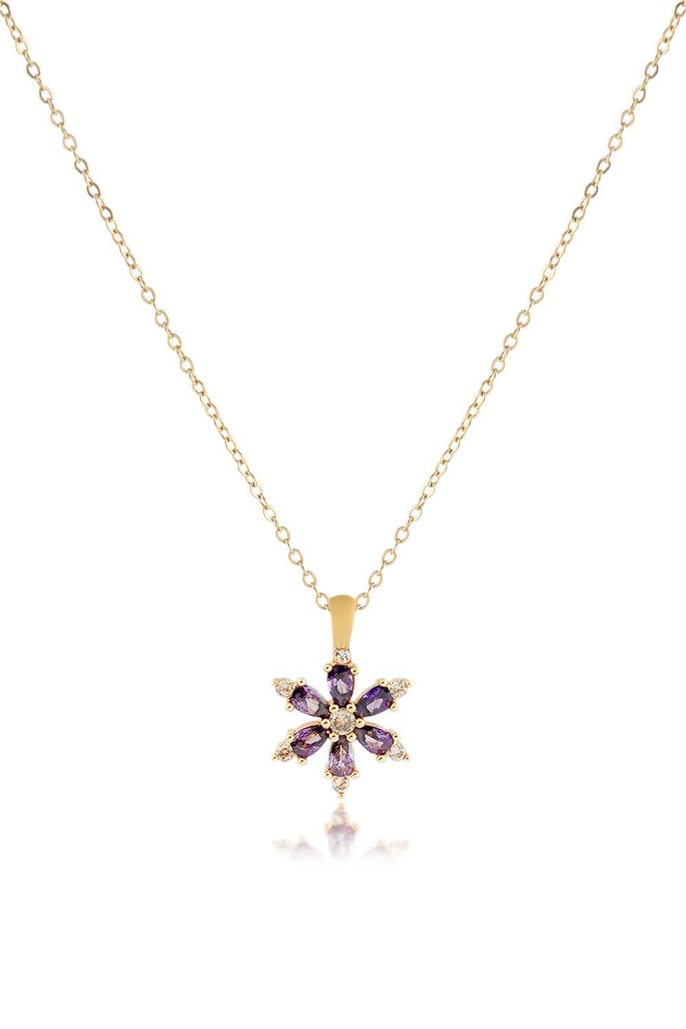 Lotus Çiçeği Çelik Kolye GOLD