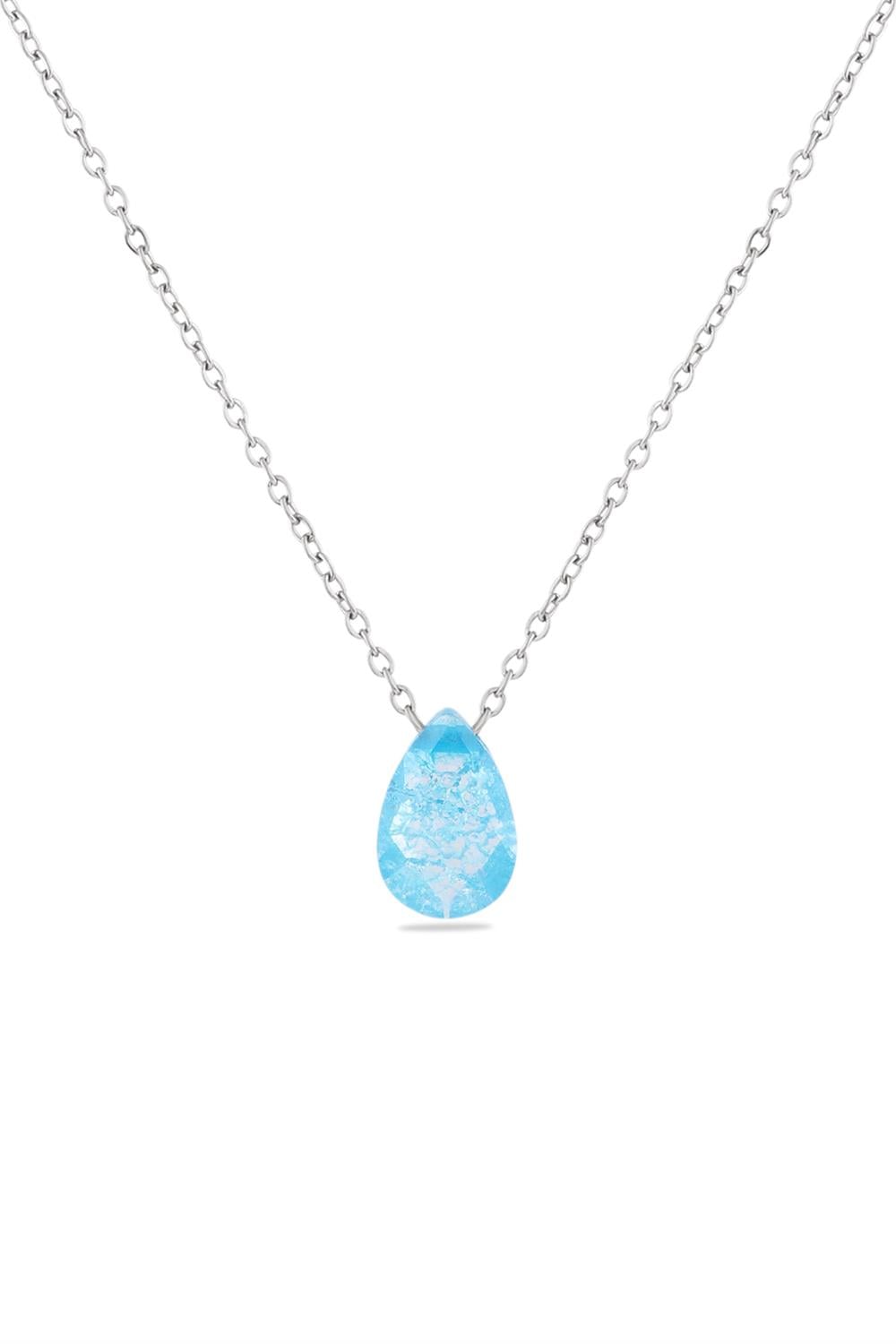 Mavi Taşlı Silver Zirkon Kolye