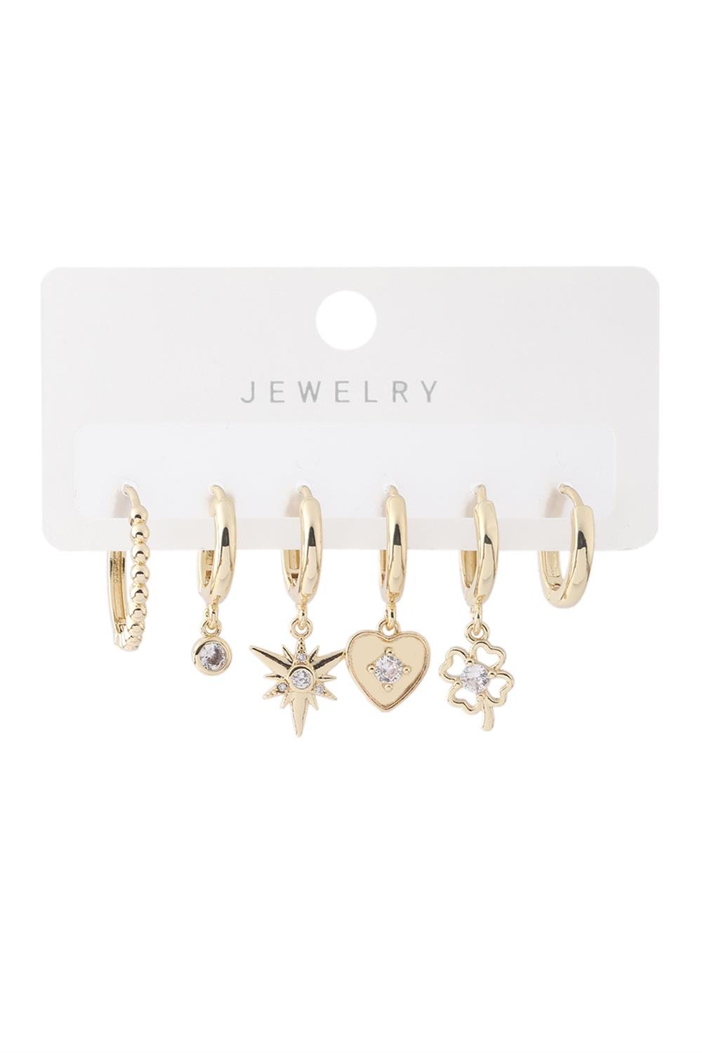 Vip Altılı Set Küpe Gold
