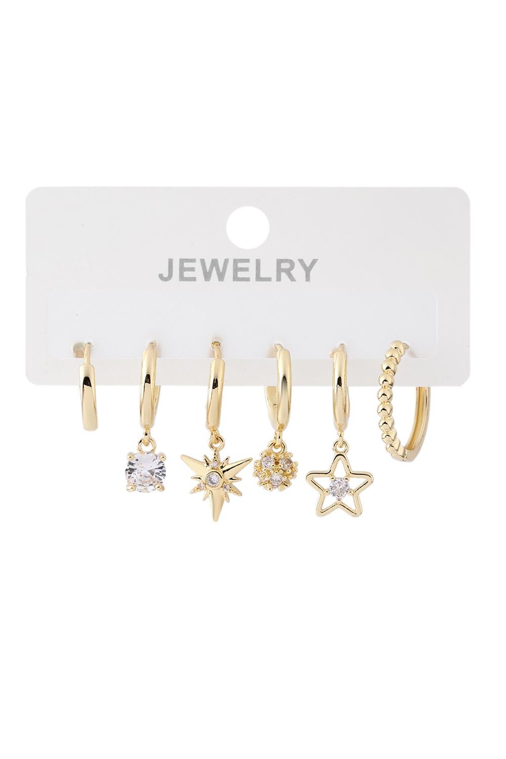 Vip Altılı Set Küpe Gold