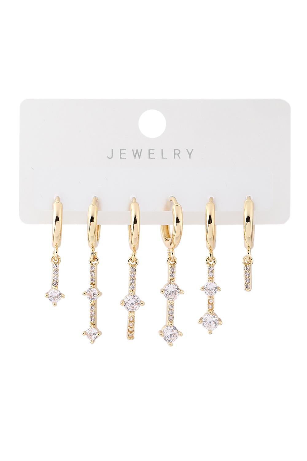 Vip Altılı Set Küpe Gold