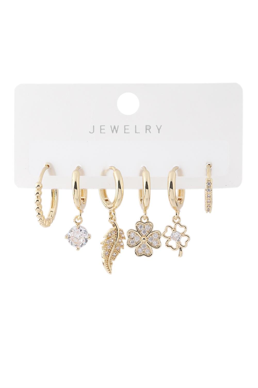 Vip Altılı Set Küpe Gold