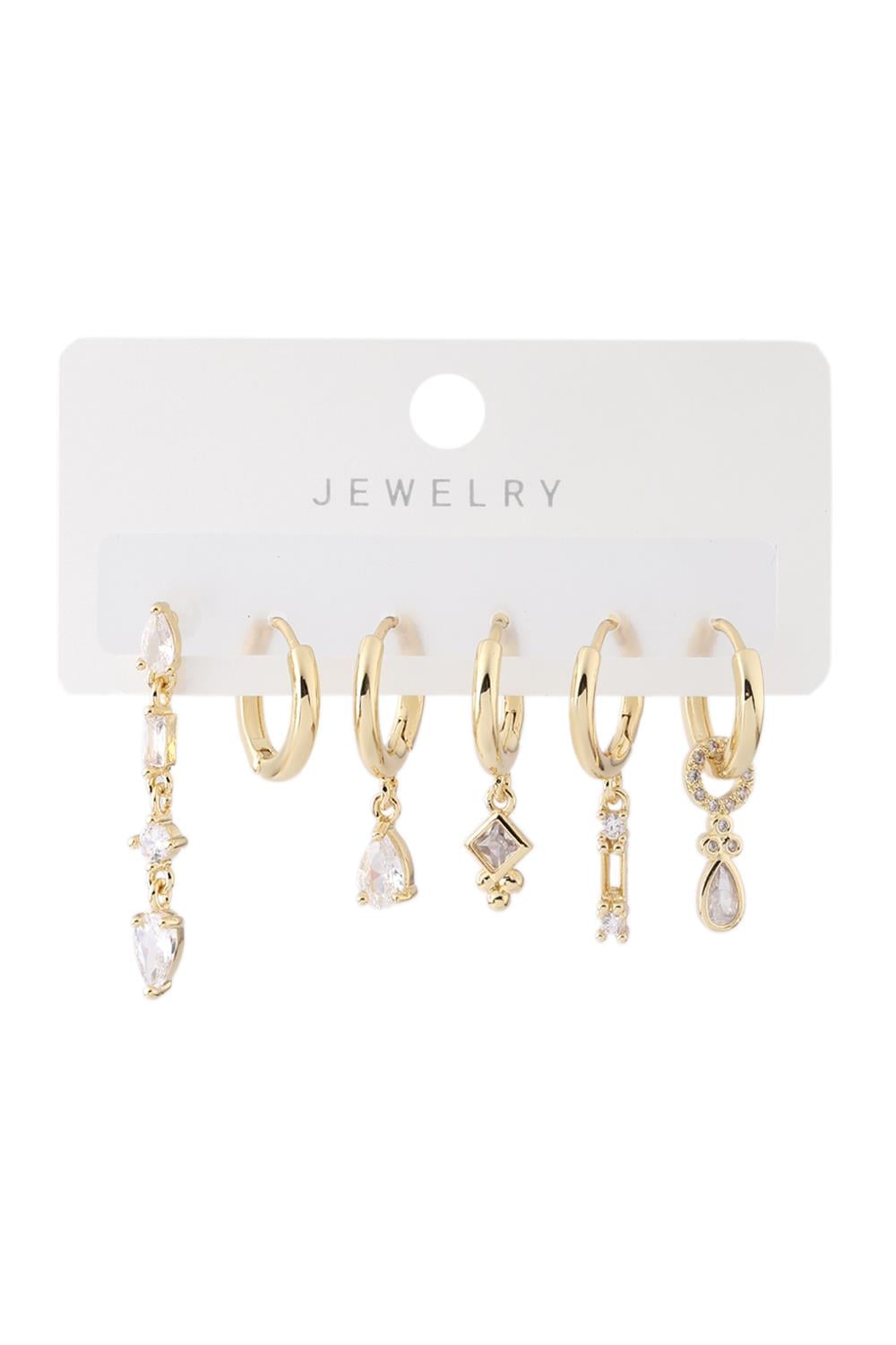 Vip Altılı Set Küpe Gold