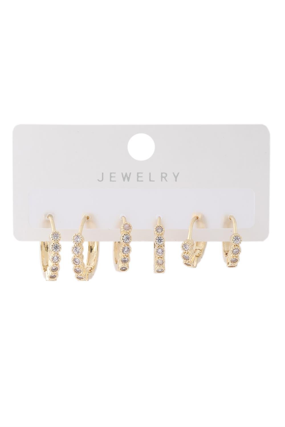 Vip Altılı Set Küpe Gold