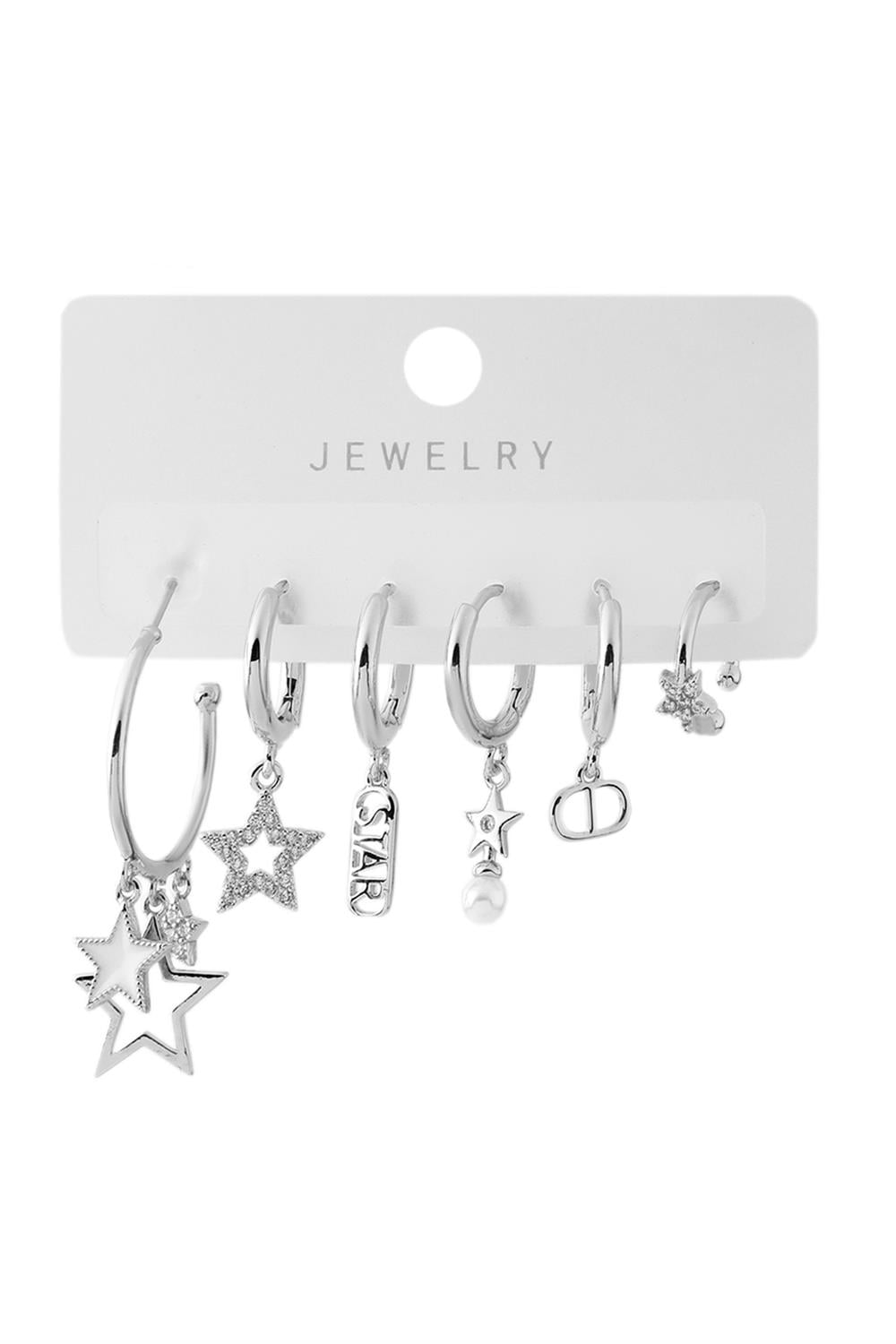 Vip Altılı Set Küpe Silver