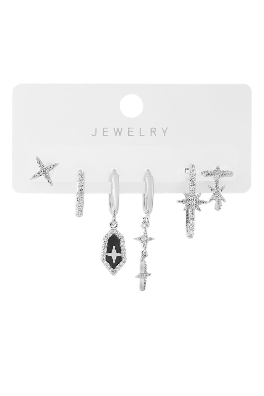 Vip Altılı Set Küpe Silver