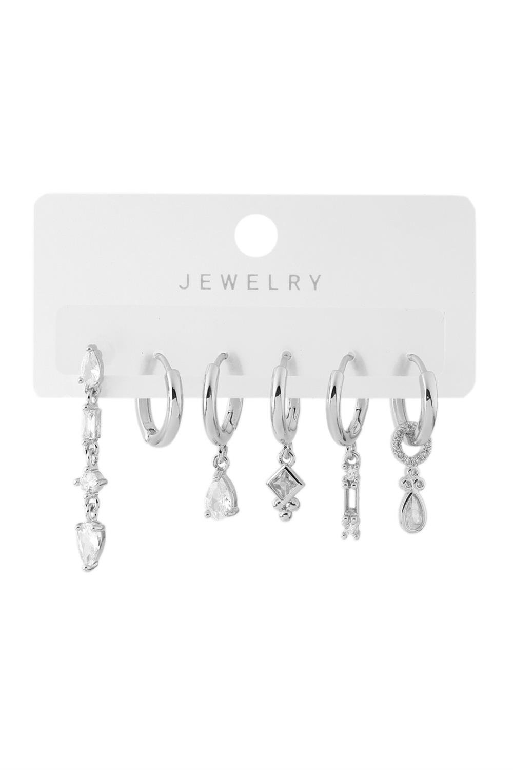 Vip Altılı Set Küpe Silver