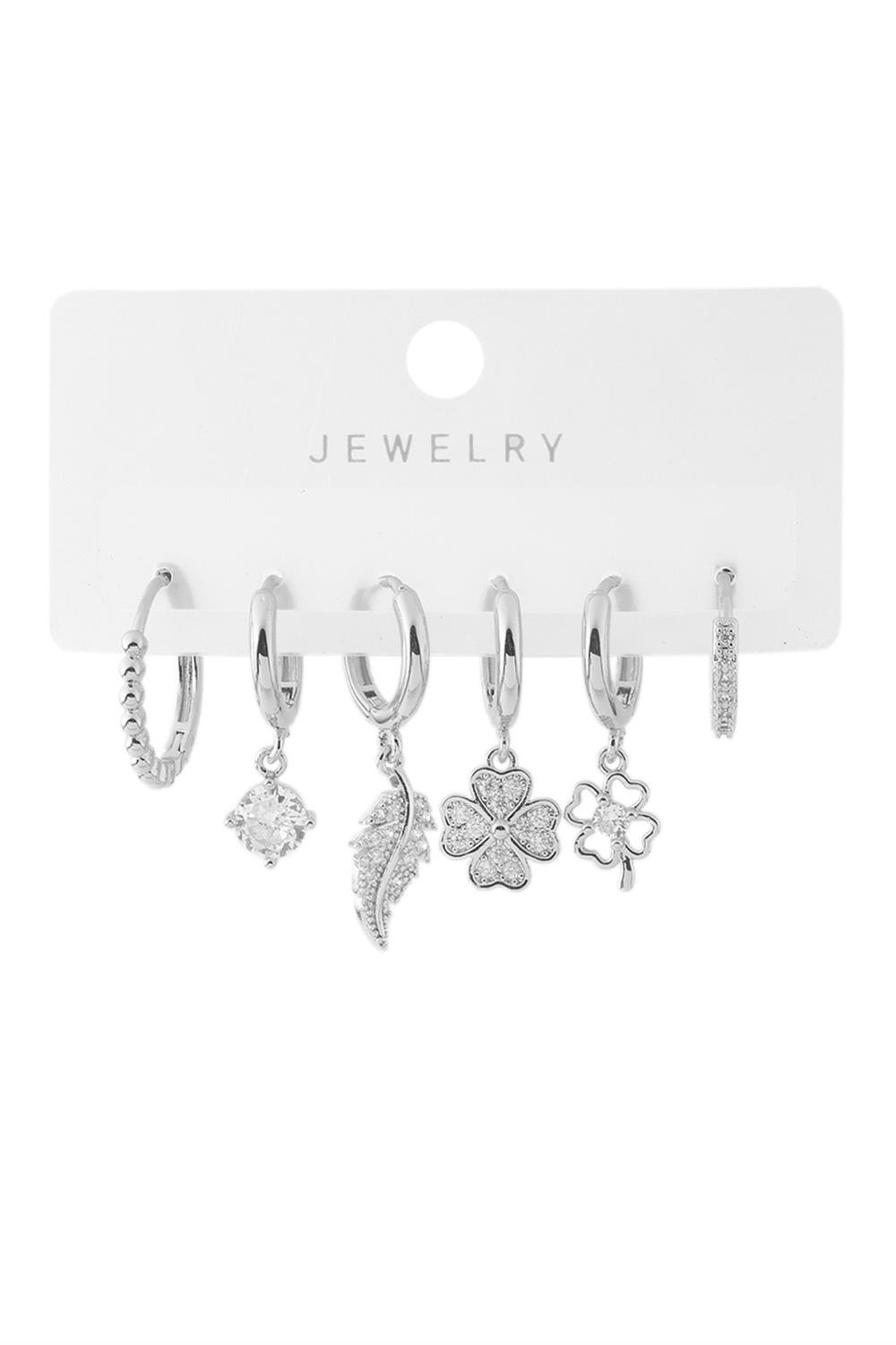 Vip Altılı Set Küpe Silver