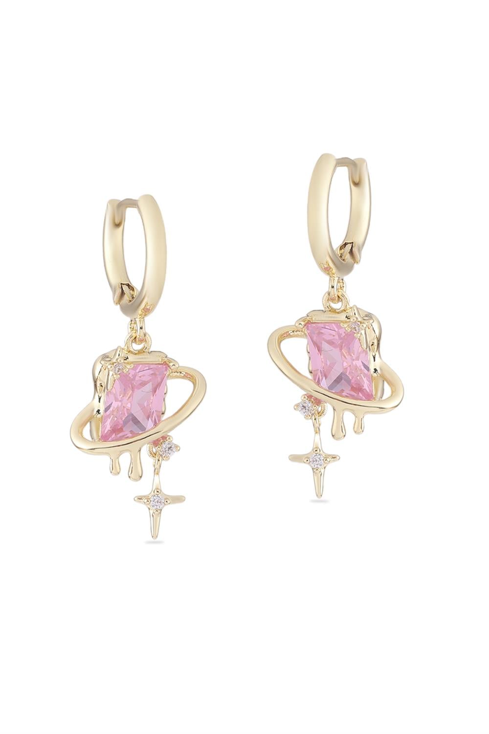 VIP Taşlı Küpe Gold