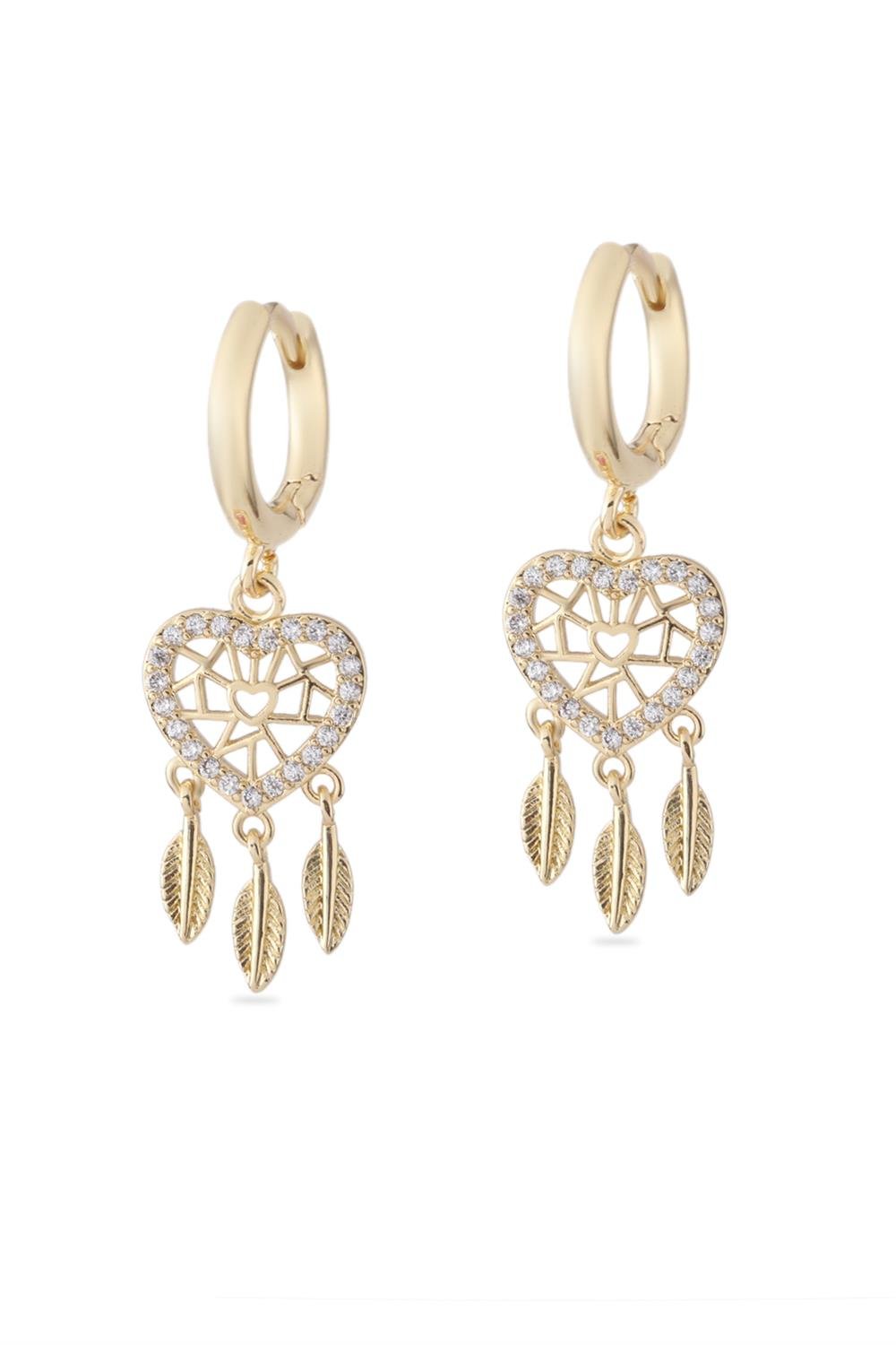 VIP Taşlı Küpe Gold