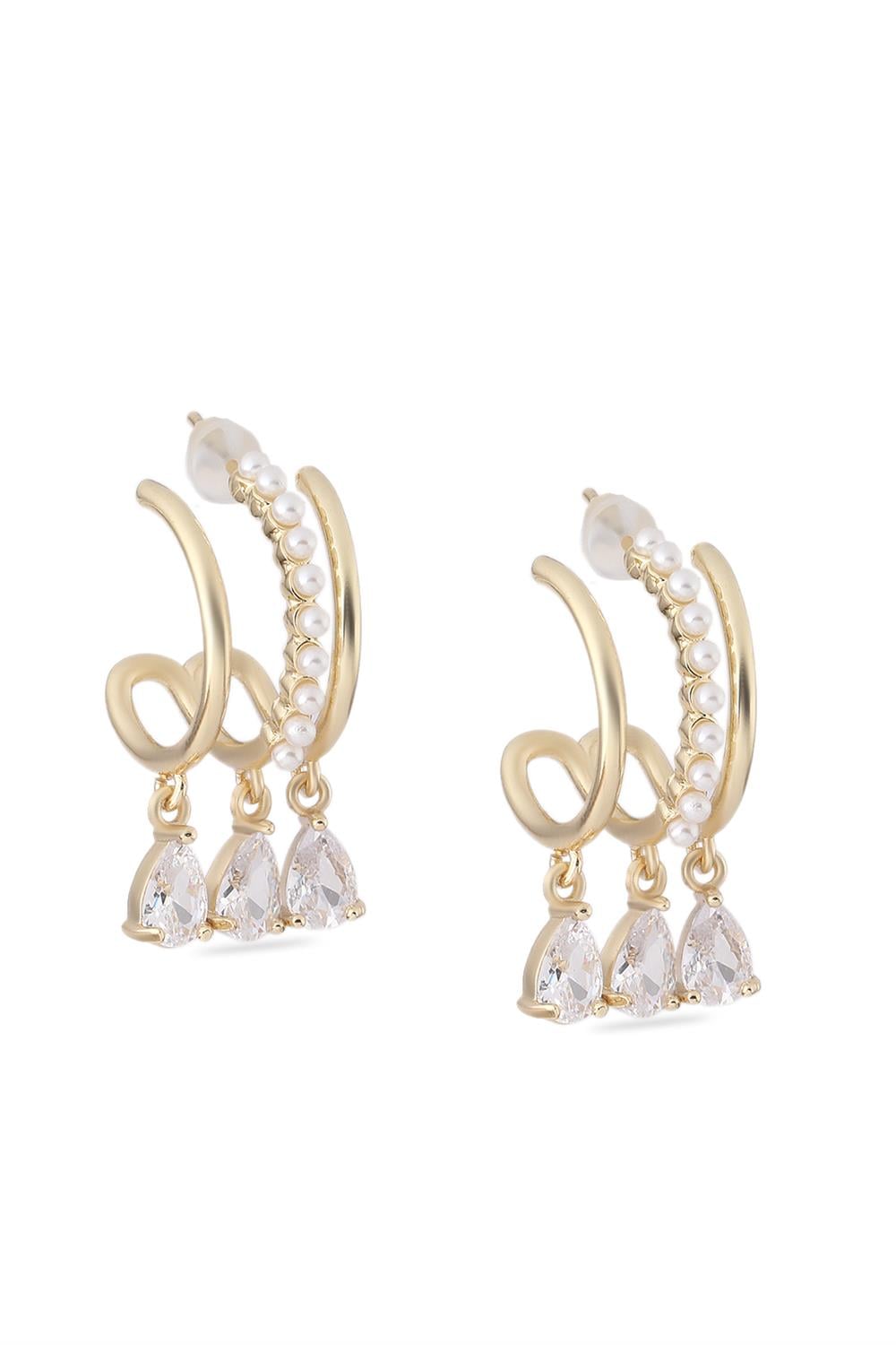 VIP Taşlı Küpe Gold