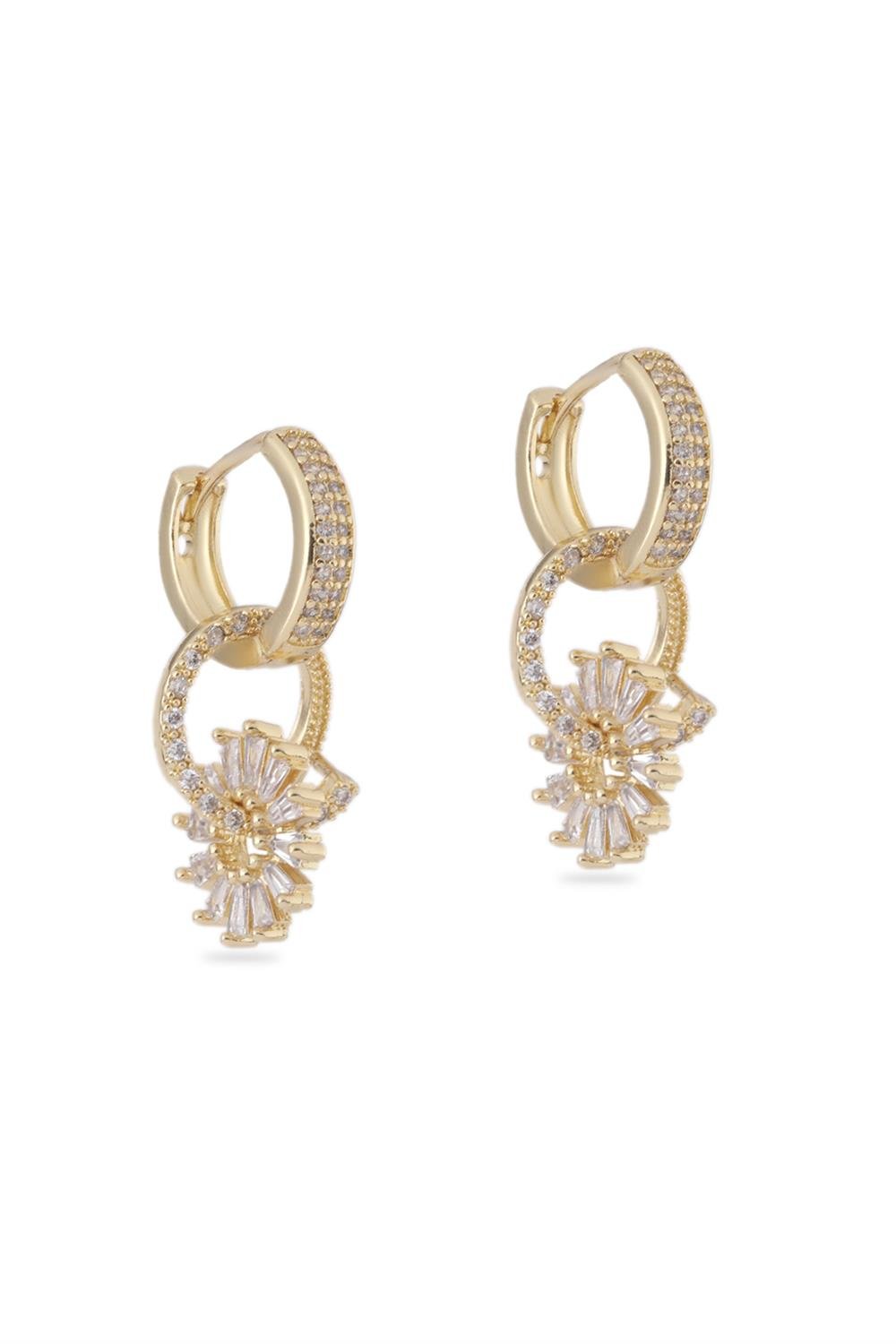 VIP Taşlı Küpe Gold