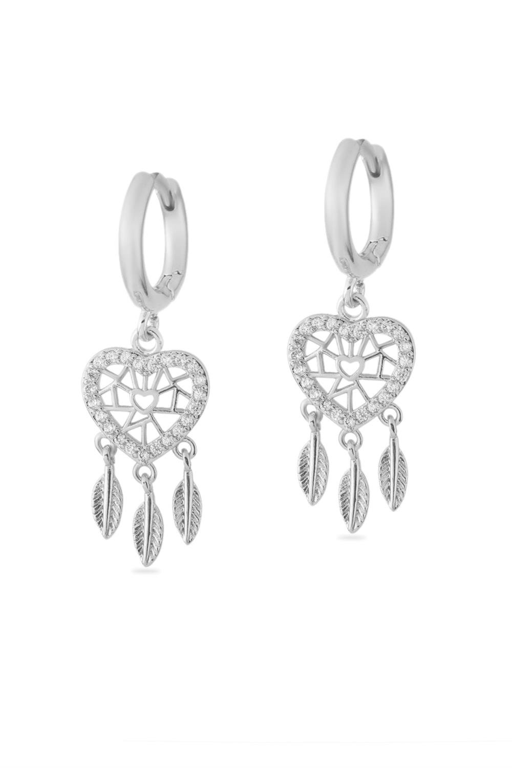 VIP Taşlı Küpe Silver
