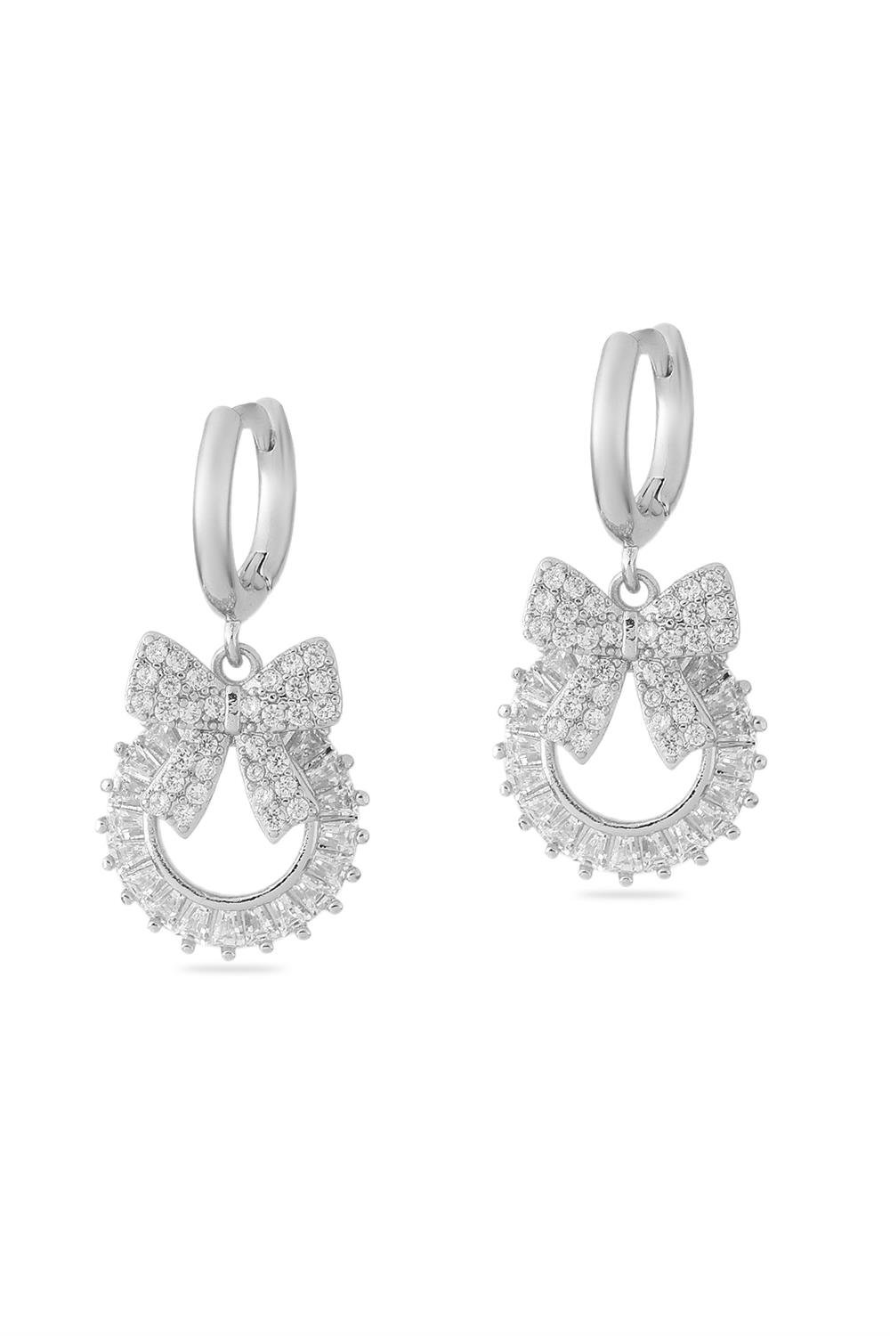 VIP Taşlı Küpe Silver