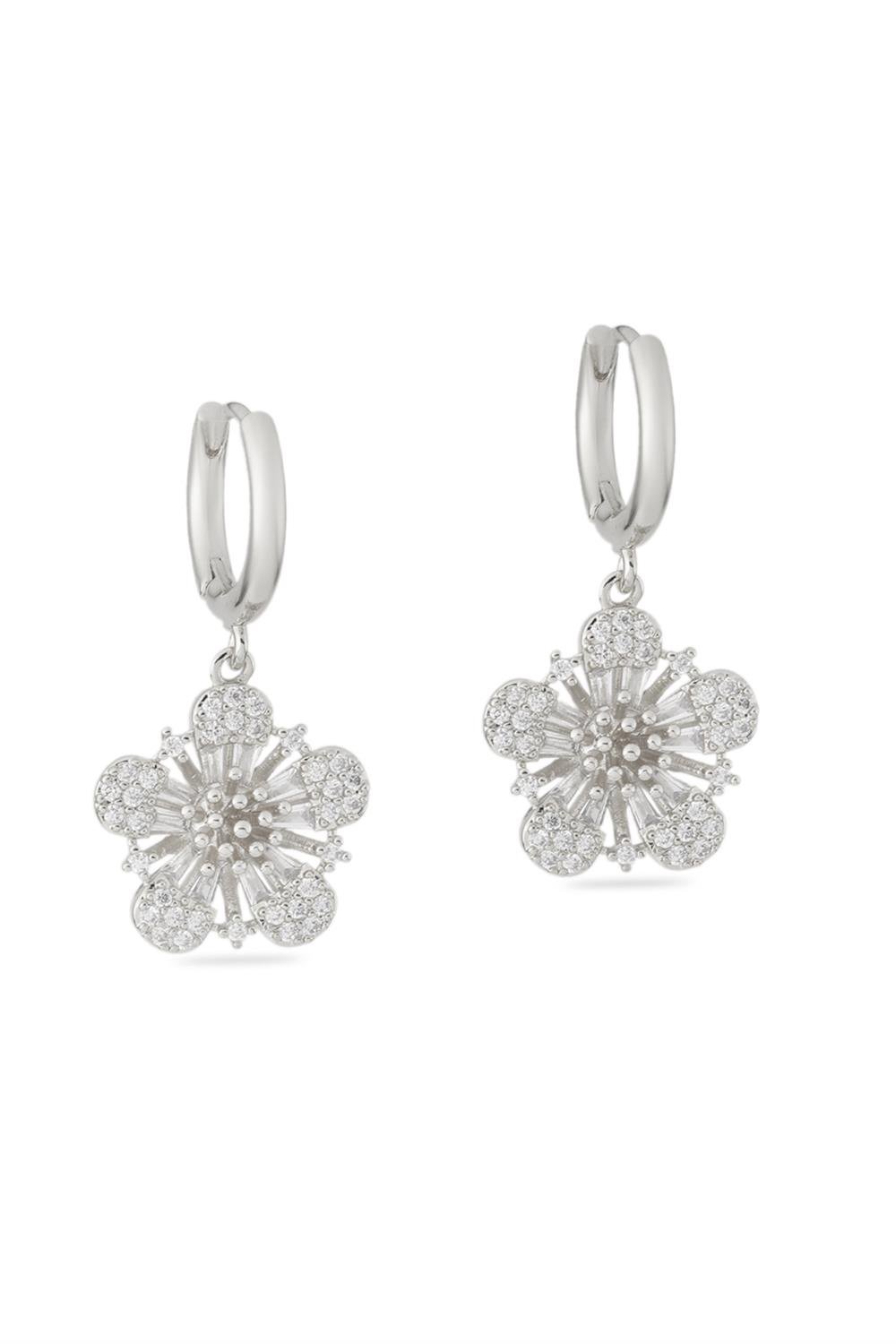 VIP Taşlı Küpe Silver