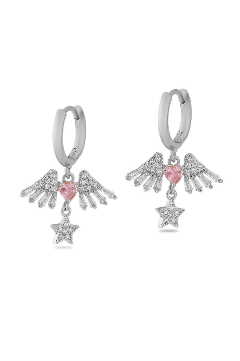 VIP Taşlı Küpe Silver